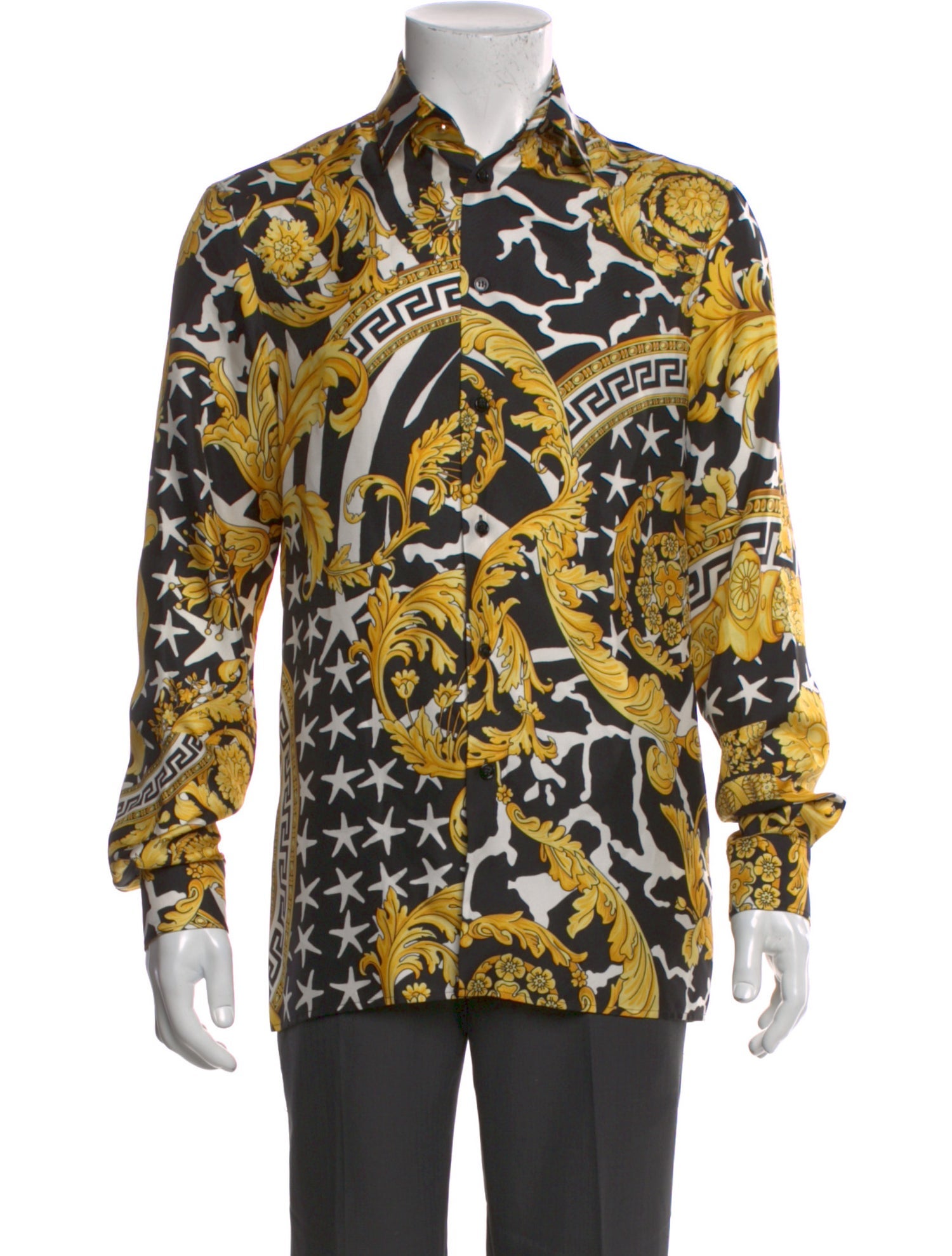 Versace Barocco Print Silk Shirt w/ Tags
