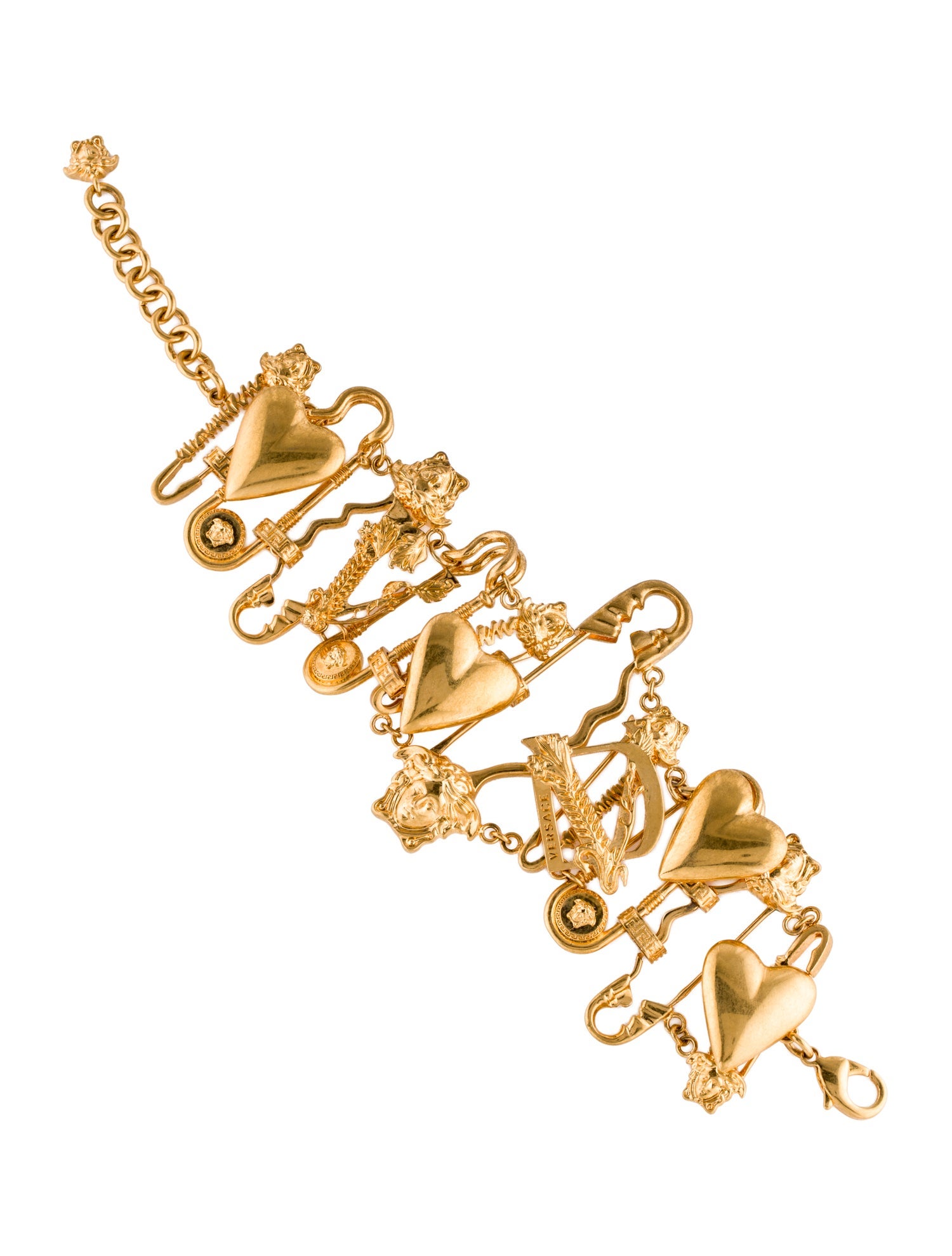 Versace Heart & Medallion Link Bracelet