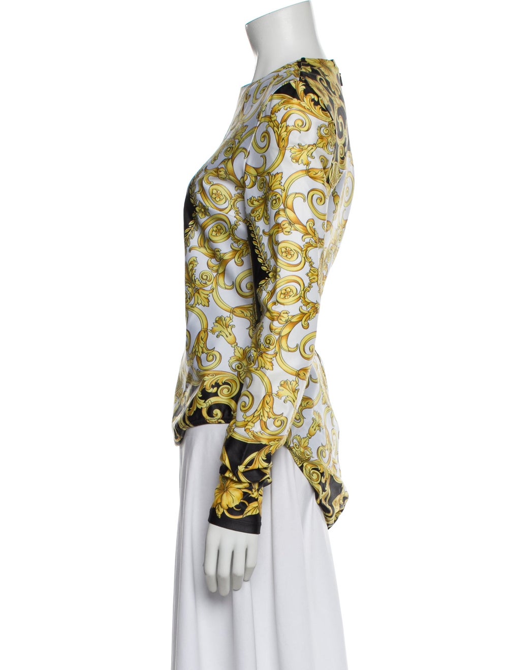 Versace Patterned Crew Neck Blouse - image 2