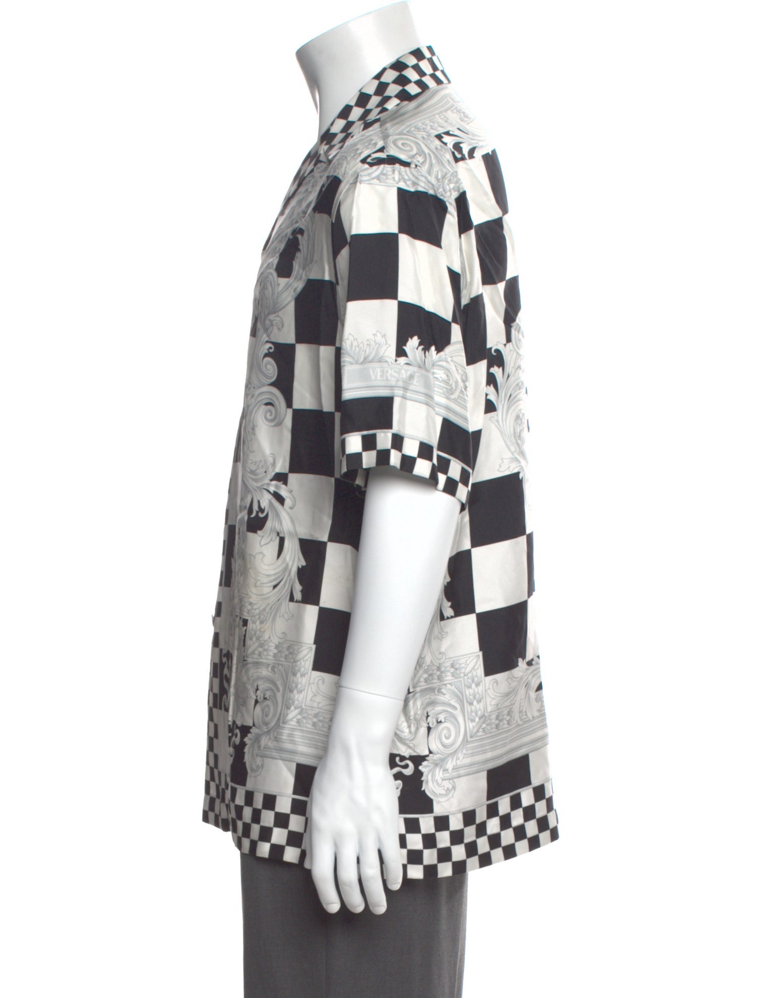 Versace Silk Graphic Print Western Shirt