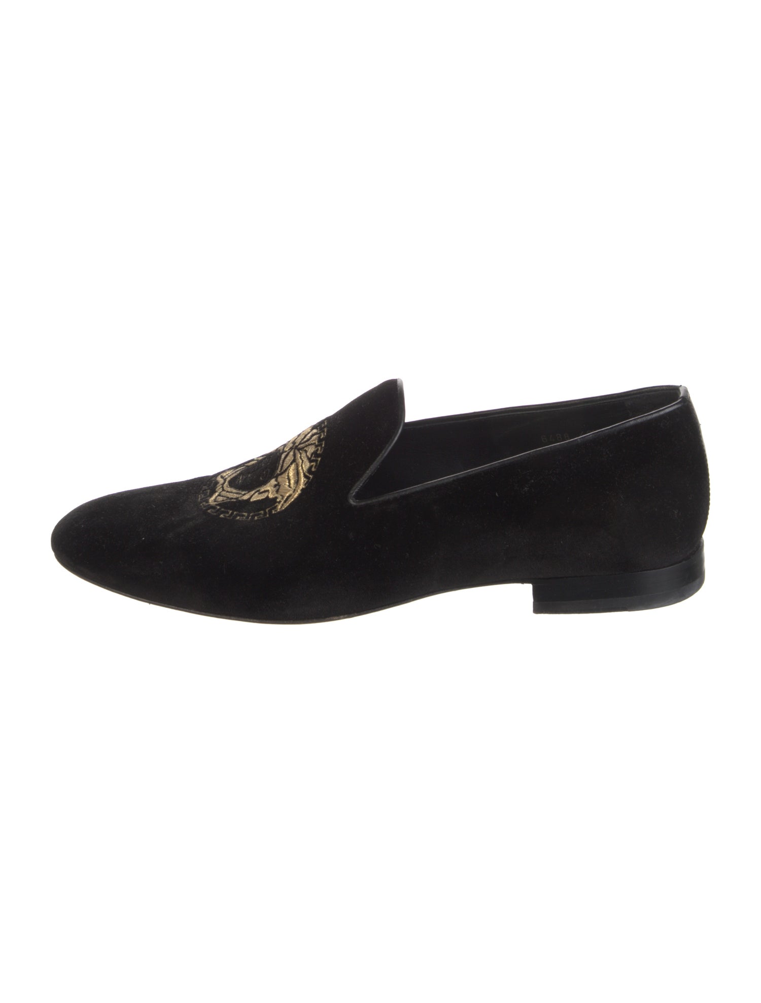 Versace Medusa Insignia Velvet Slippers