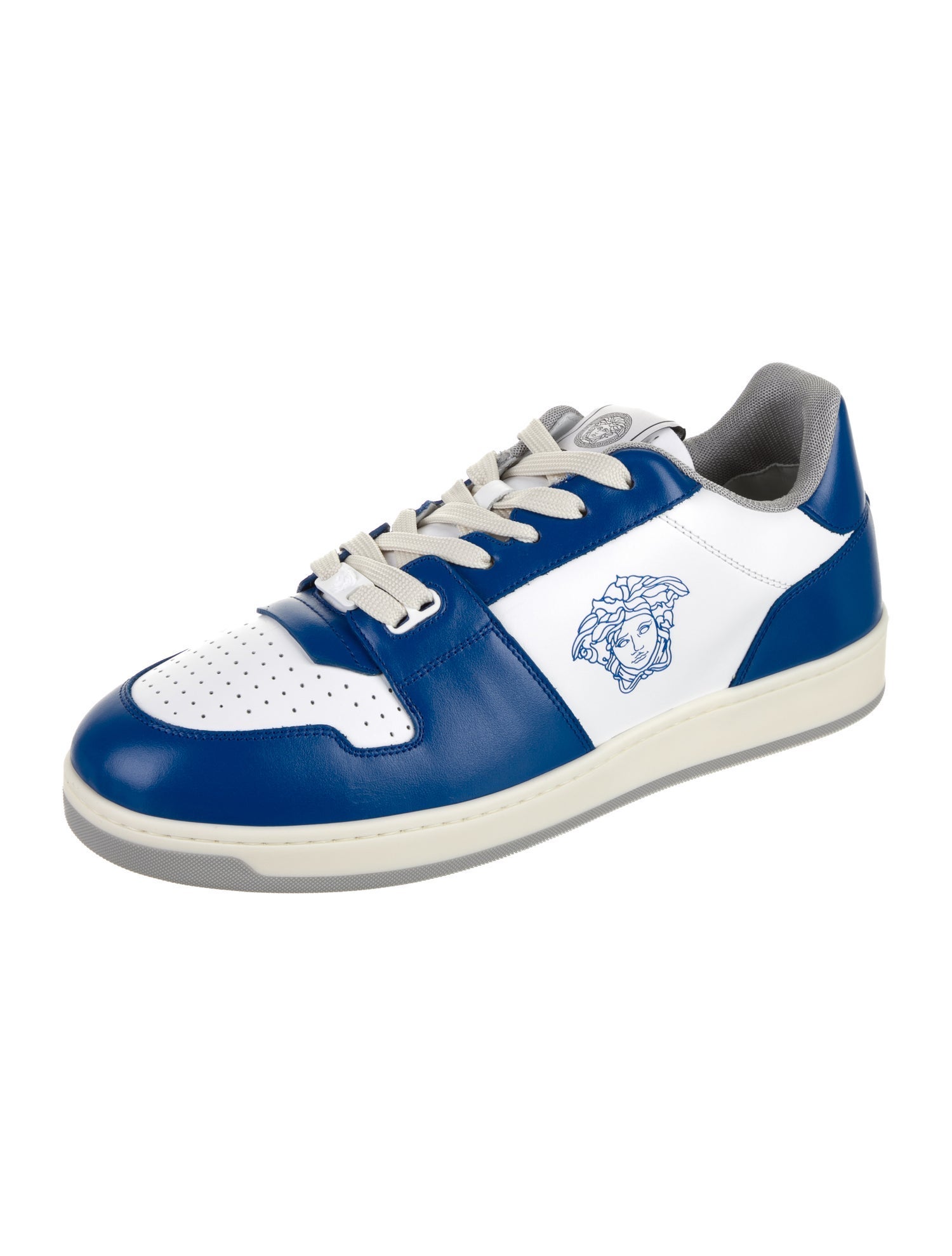 Versace Leather Colorblock Pattern Sneakers w/ Tags