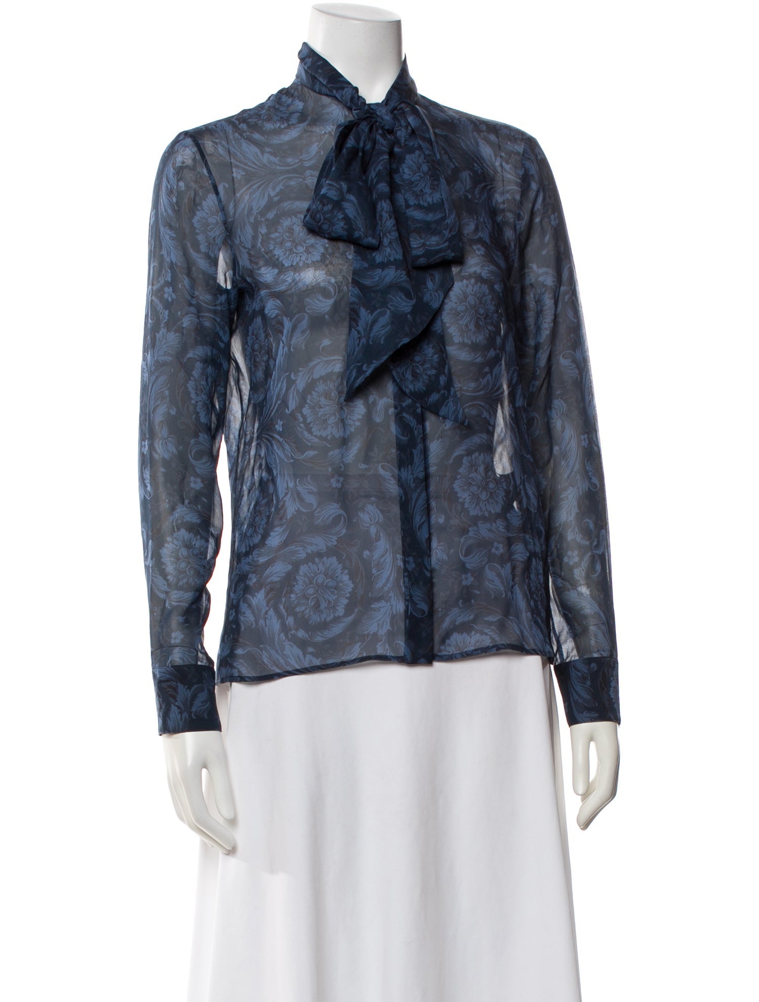 Versace Silk Floral Print Blouse