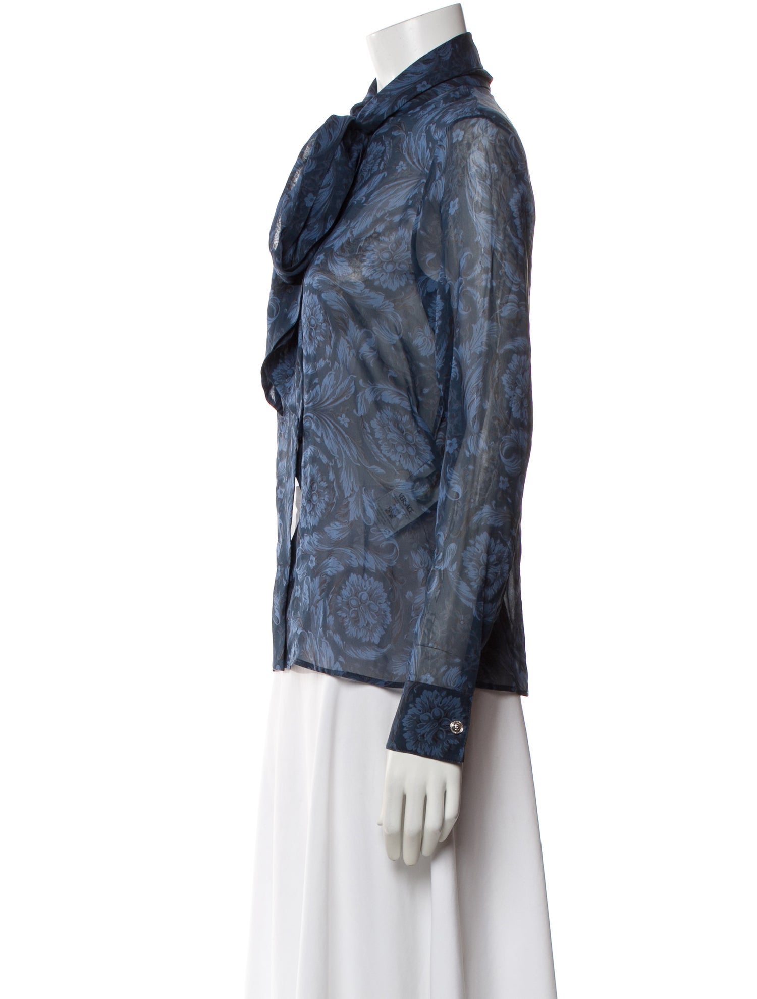 Versace Silk Floral Print Blouse