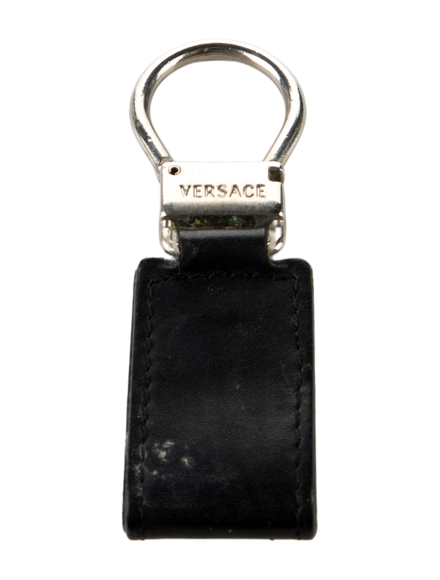 Versace Leather Trimmed Key Chain