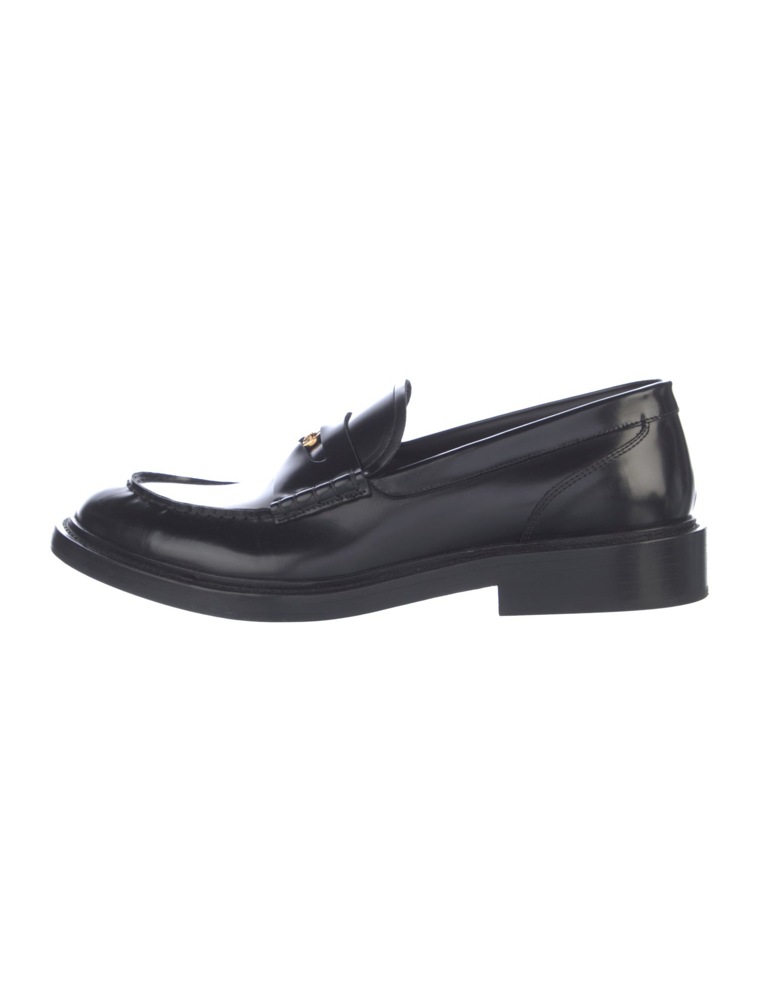 Versace Medusa Insignia Leather Dress Loafers