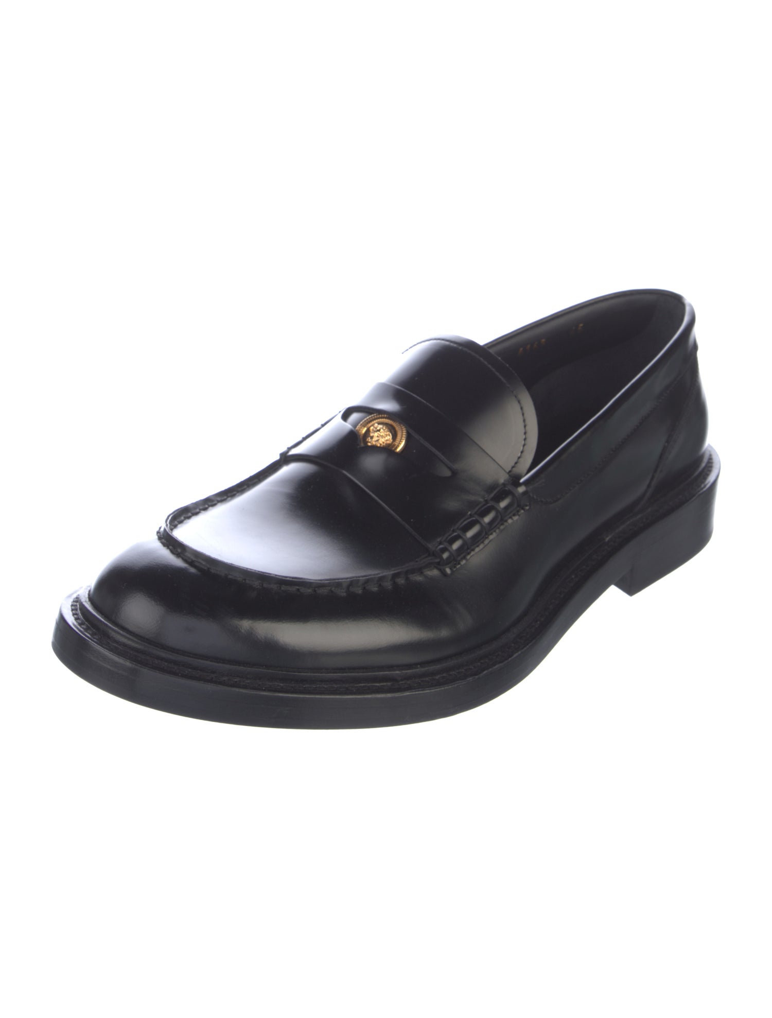 Versace Medusa Insignia Leather Dress Loafers