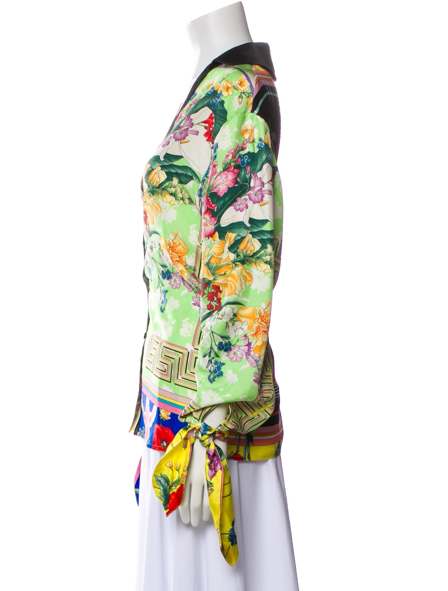 Versace Silk Floral Print Blouse