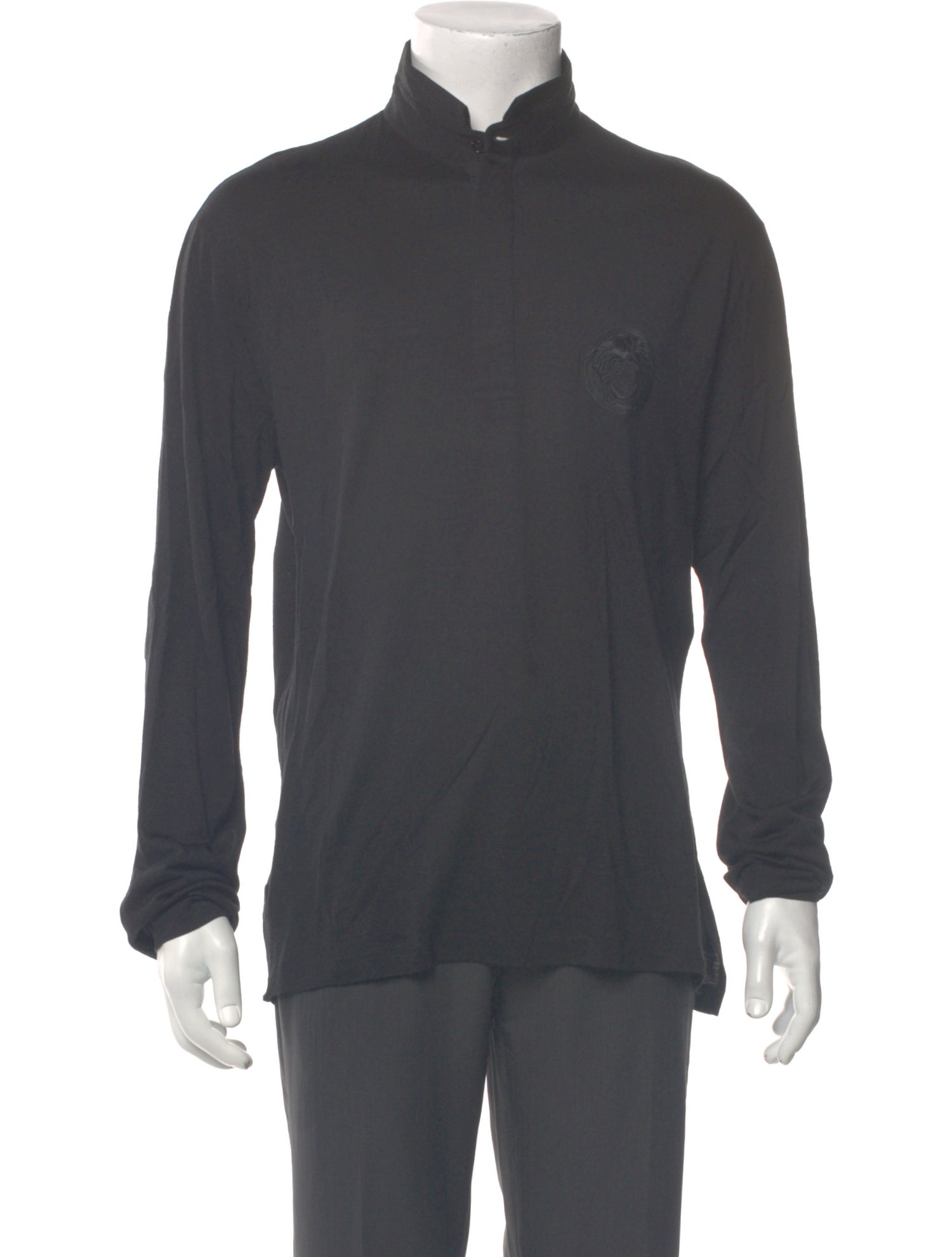 Versace Medusa Insignia Wool Polo Sweater