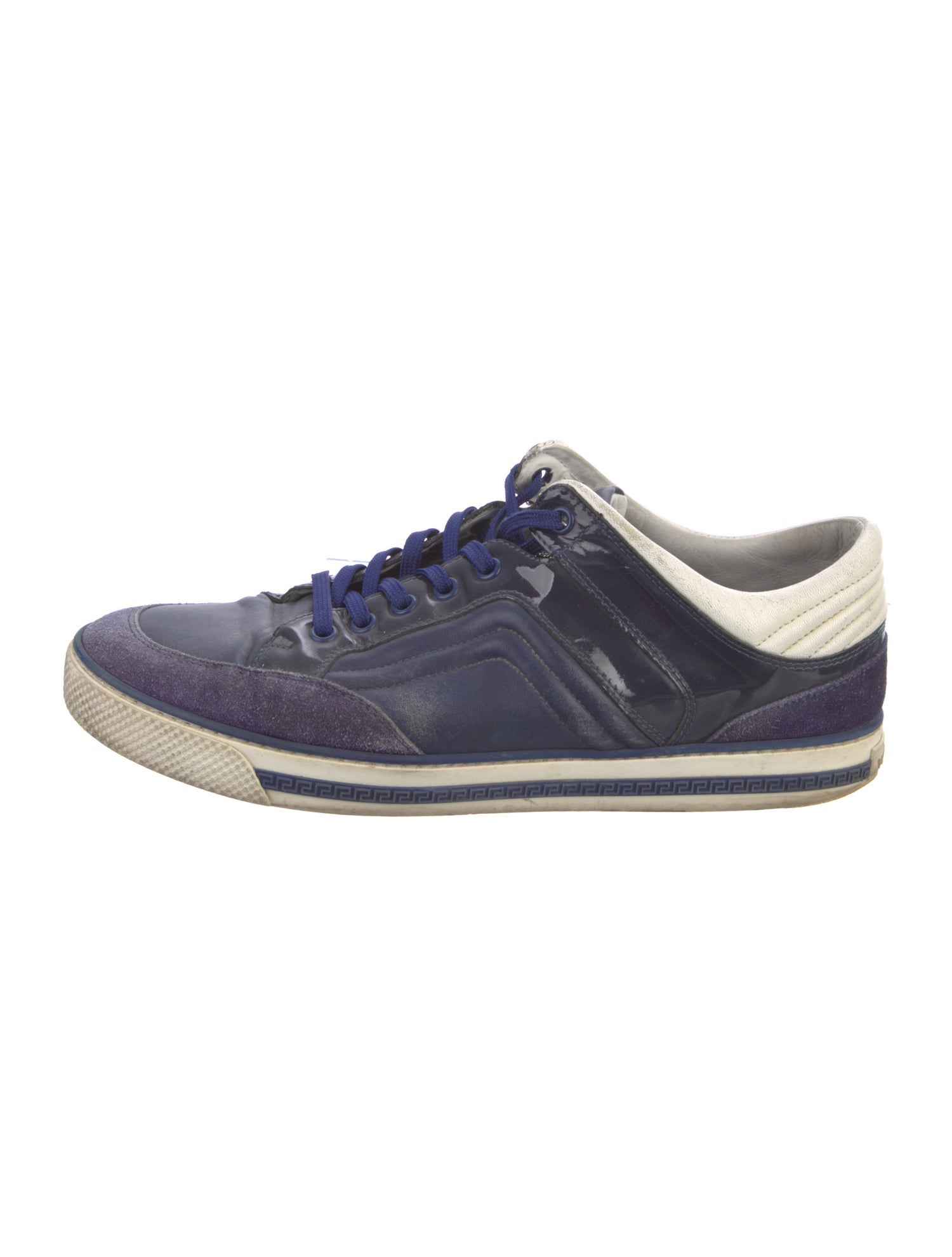 Versace Leather Colorblock Pattern Sneakers