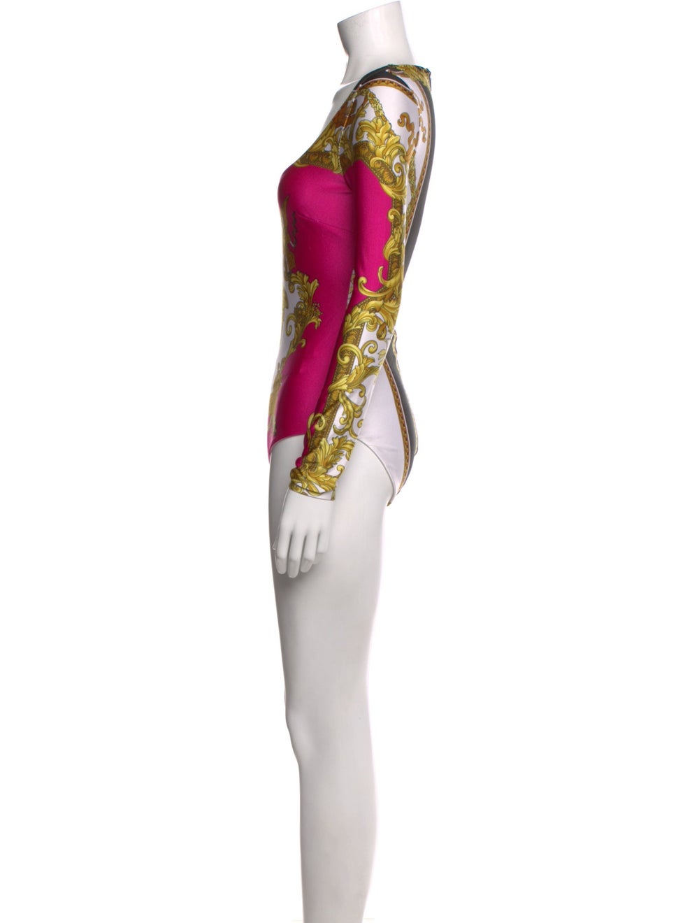 Versace Patterned Square Neckline Bodysuit - image 2