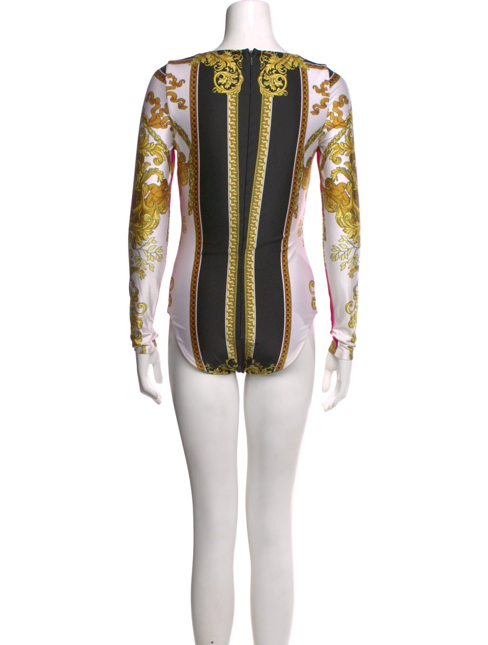 Versace Patterned Square Neckline Bodysuit - image 3