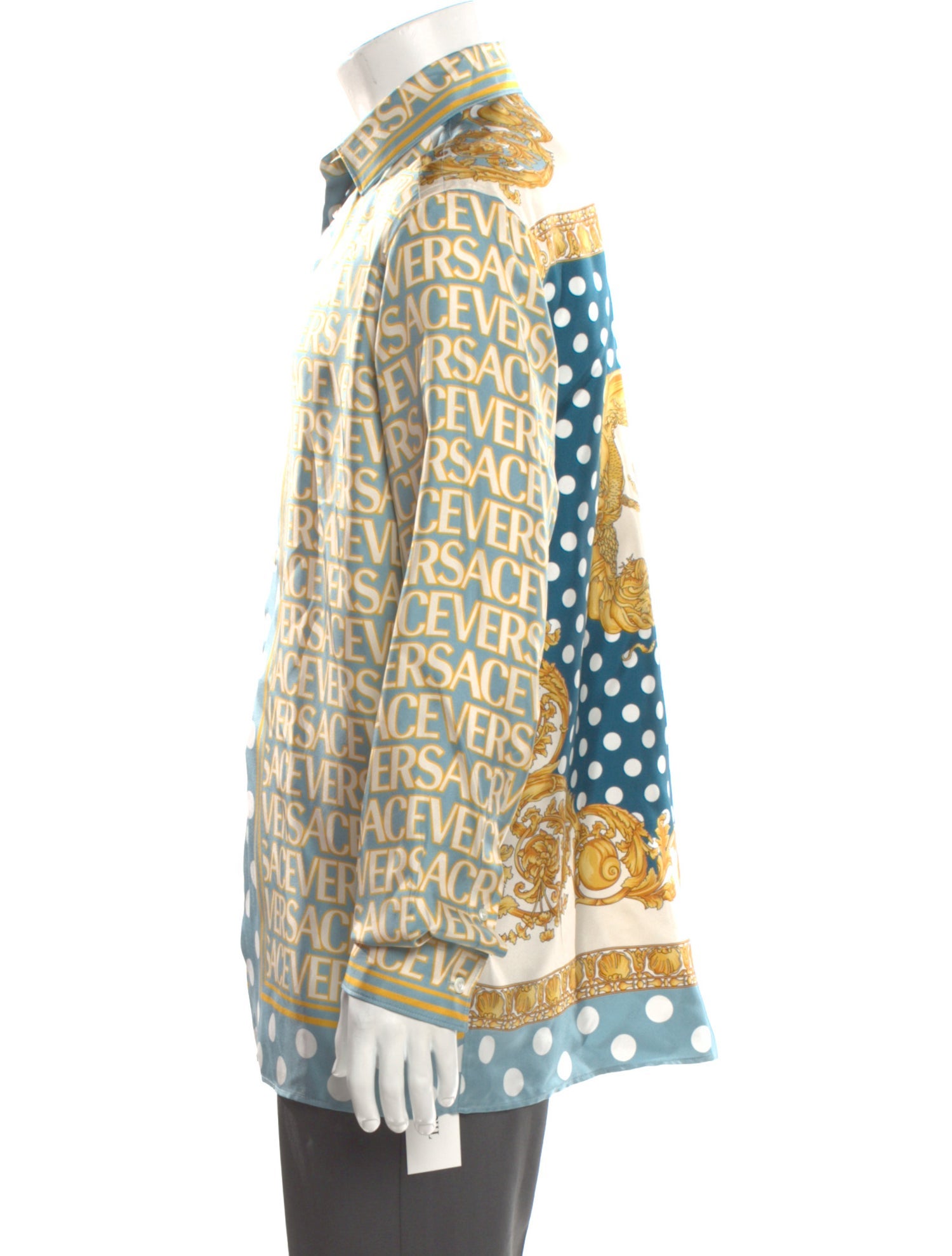 Versace Silk Plaid Print Shirt