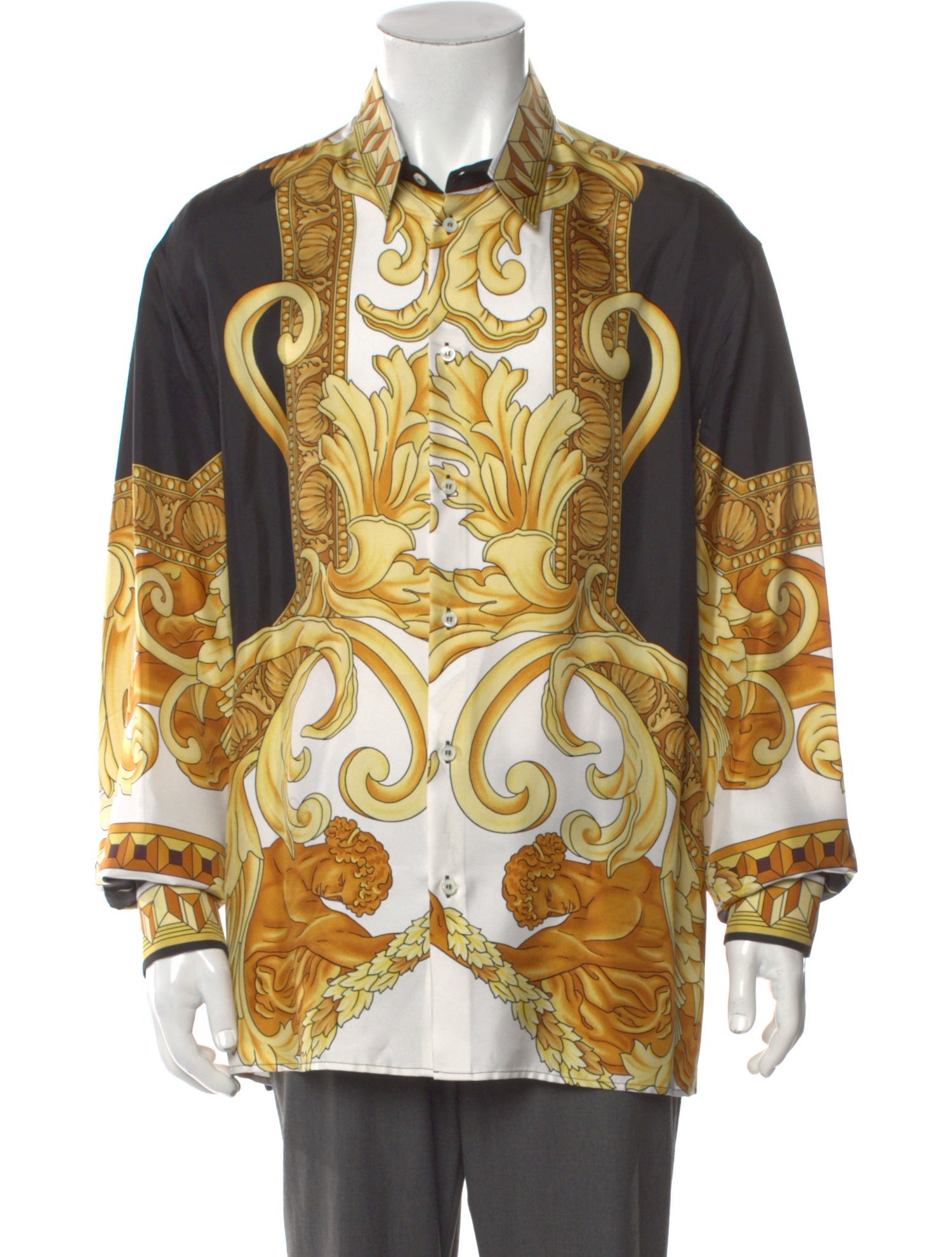 Versace Silk Graphic Print Shirt w/ Tags