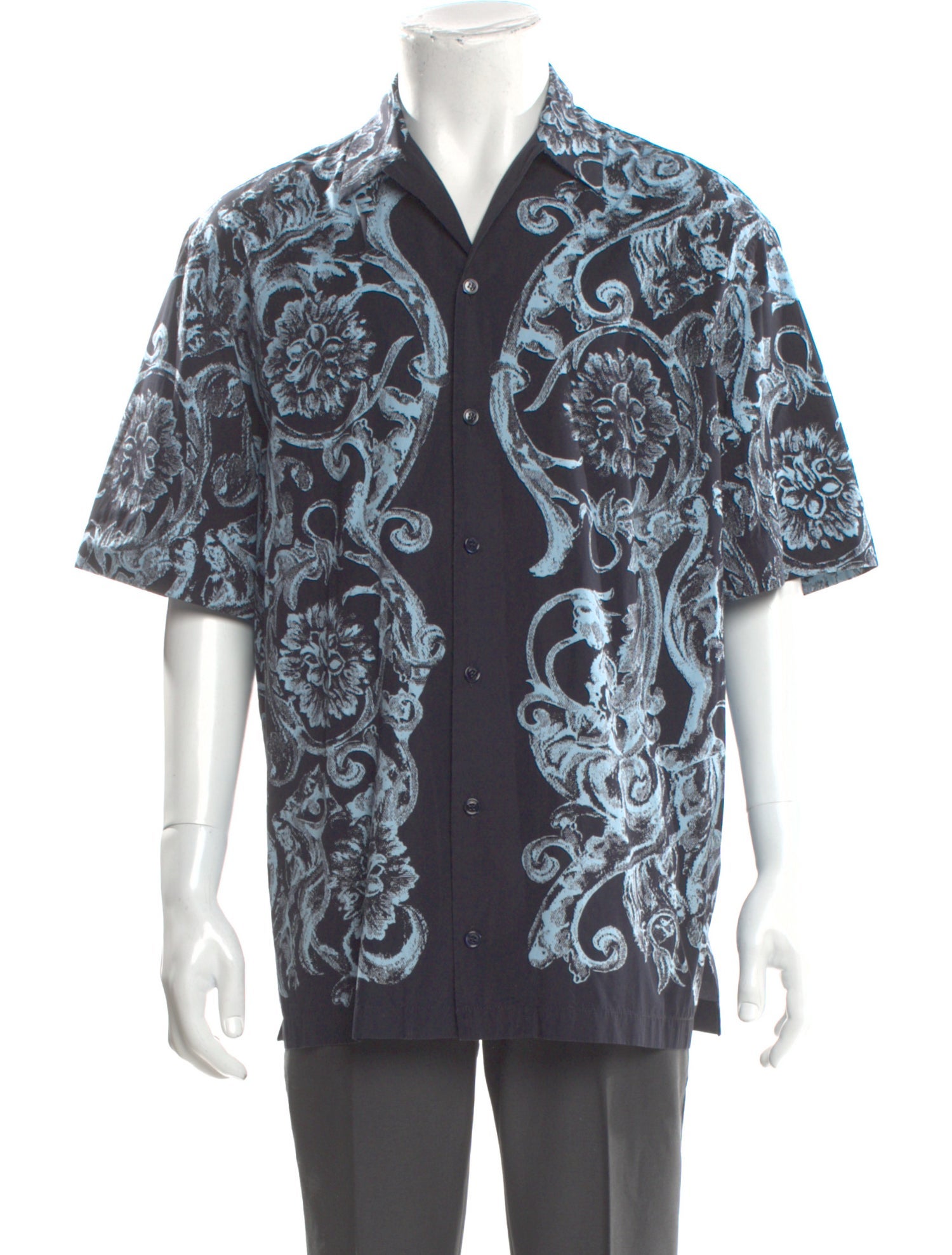 Versace Printed Three-Quarter Sleeve Shirt