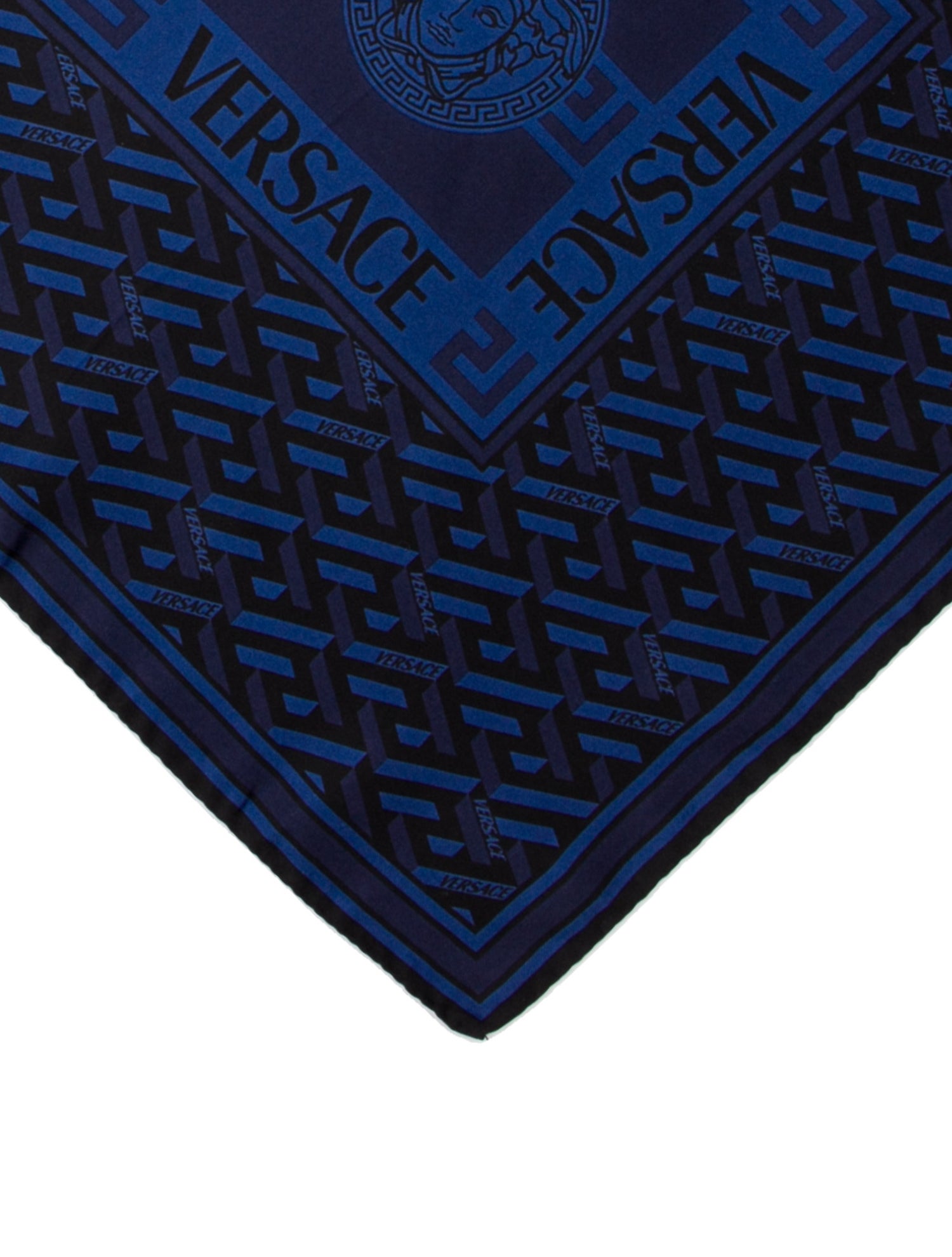 Versace Patterned Silk Pocket Square w/Tags
