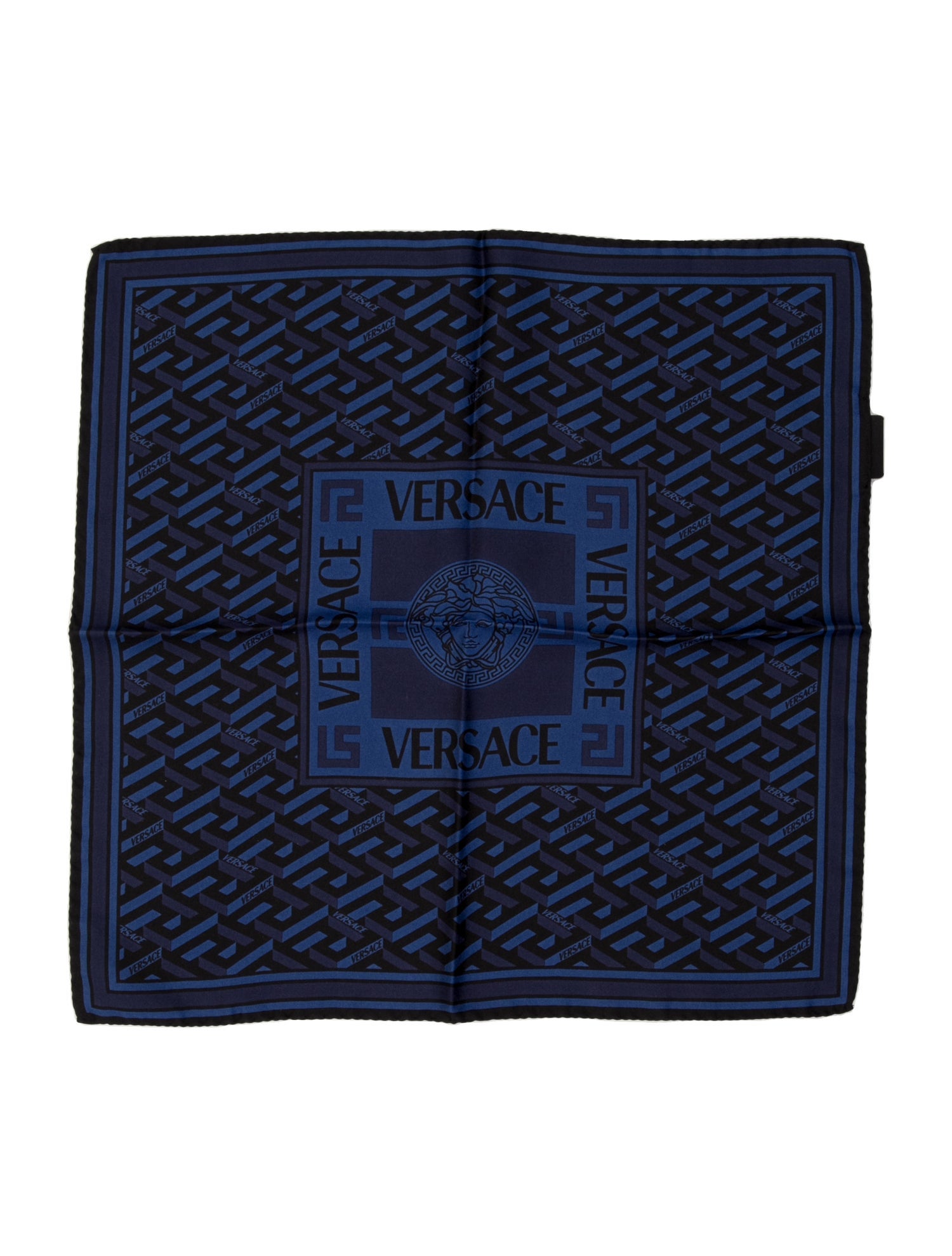 Versace Silk Patterned Pocket Square w/Tags