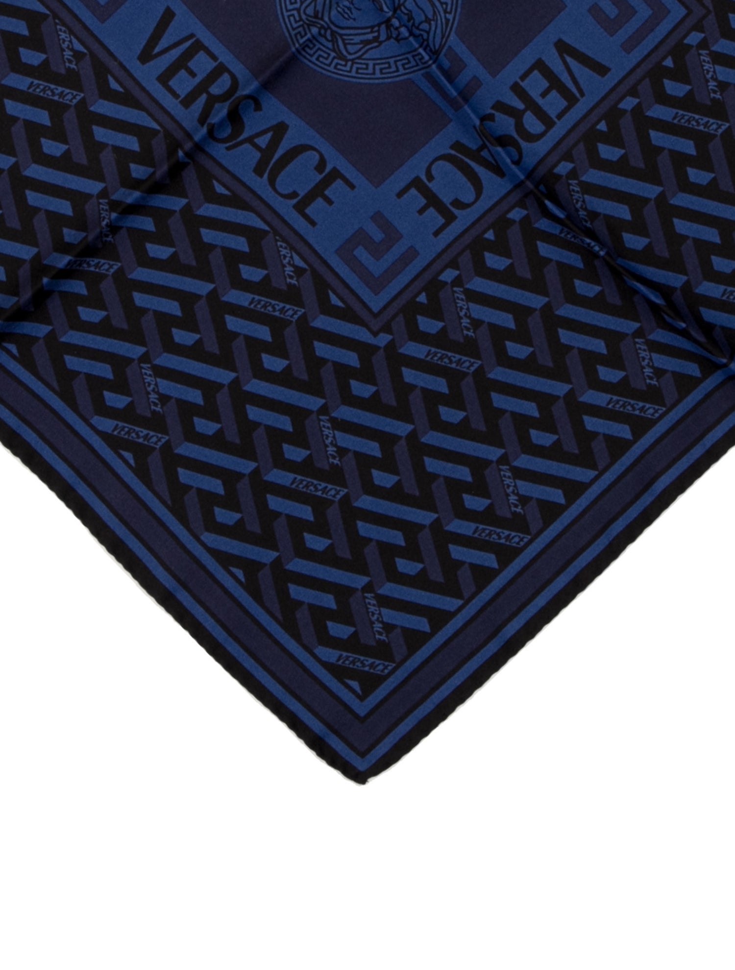 Versace Silk Patterned Pocket Square w/Tags