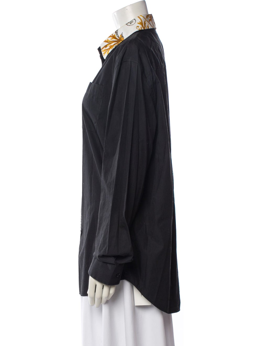 Versace Patterned Long Sleeve Button-Up Top - image 2