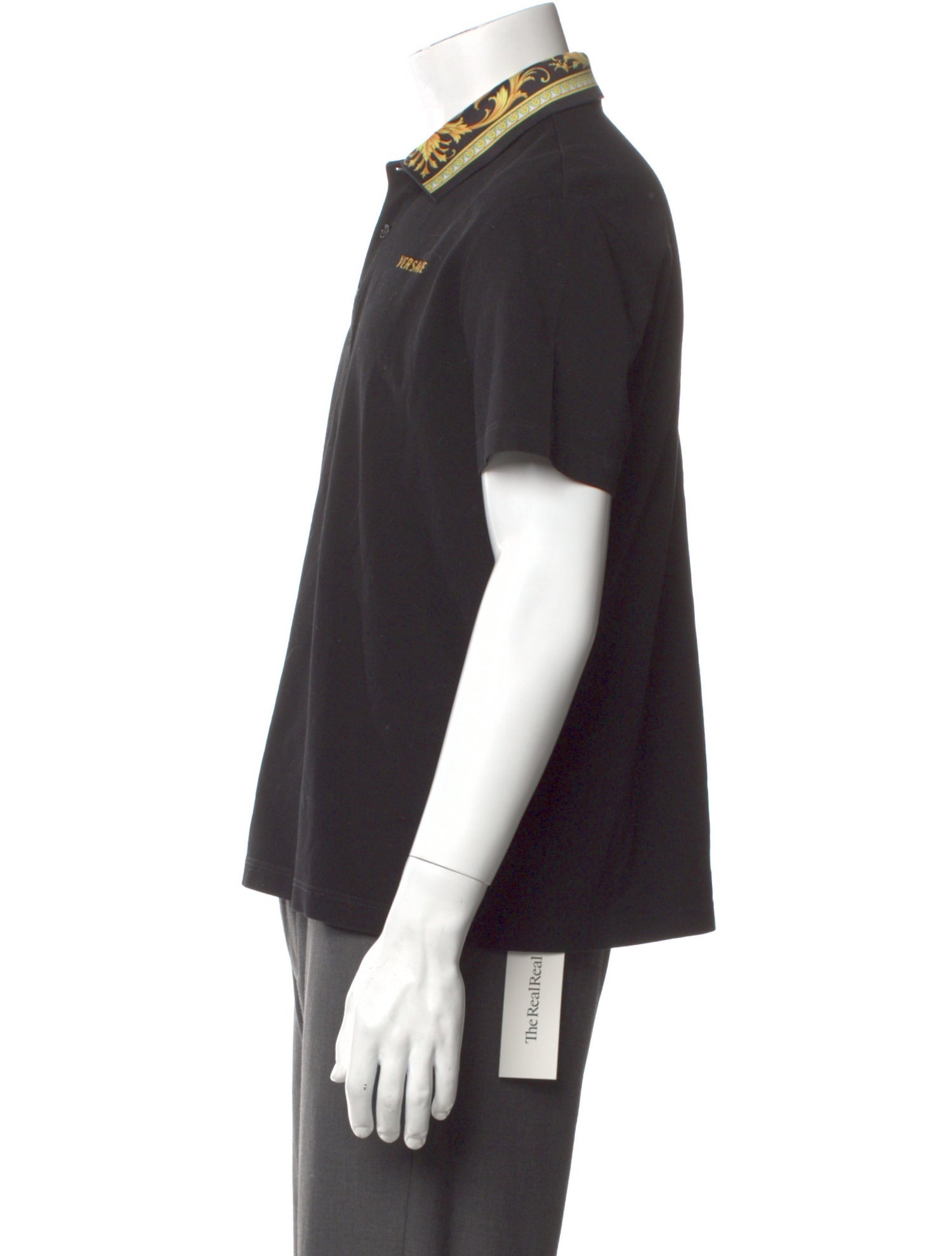 Versace Barocco Print Crew Neck Polo Shirt