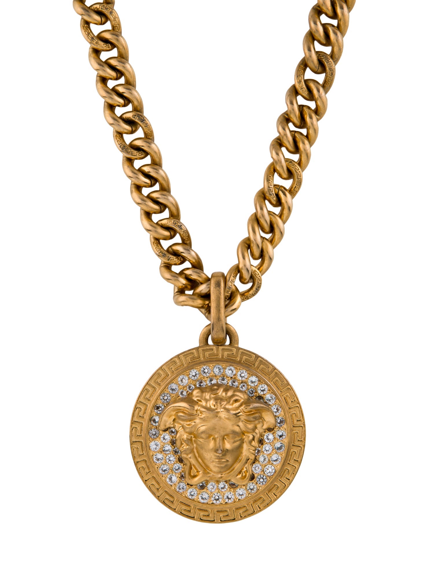 Versace Crystal Medusa Medallion Necklace