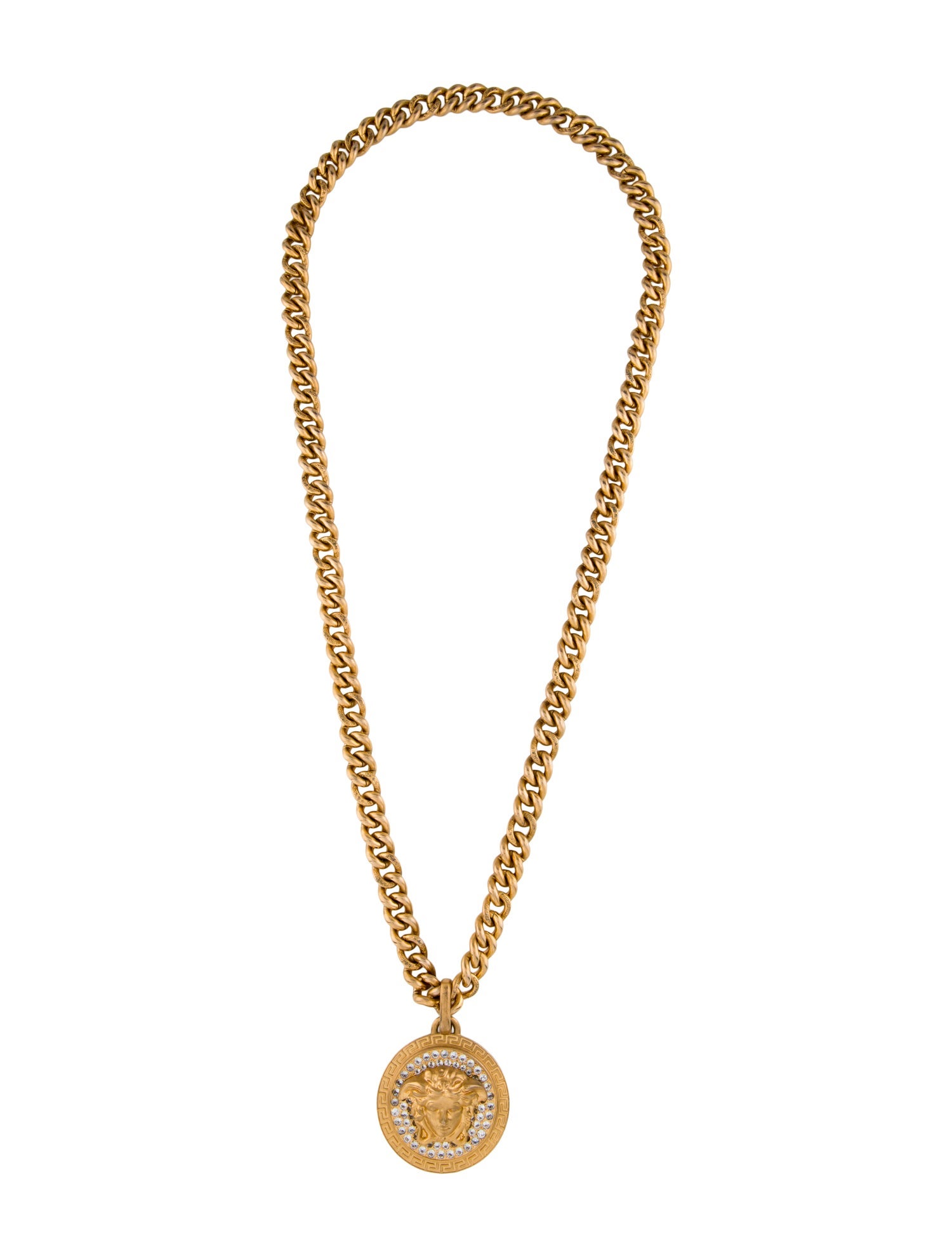 Versace Crystal Medusa Medallion Necklace