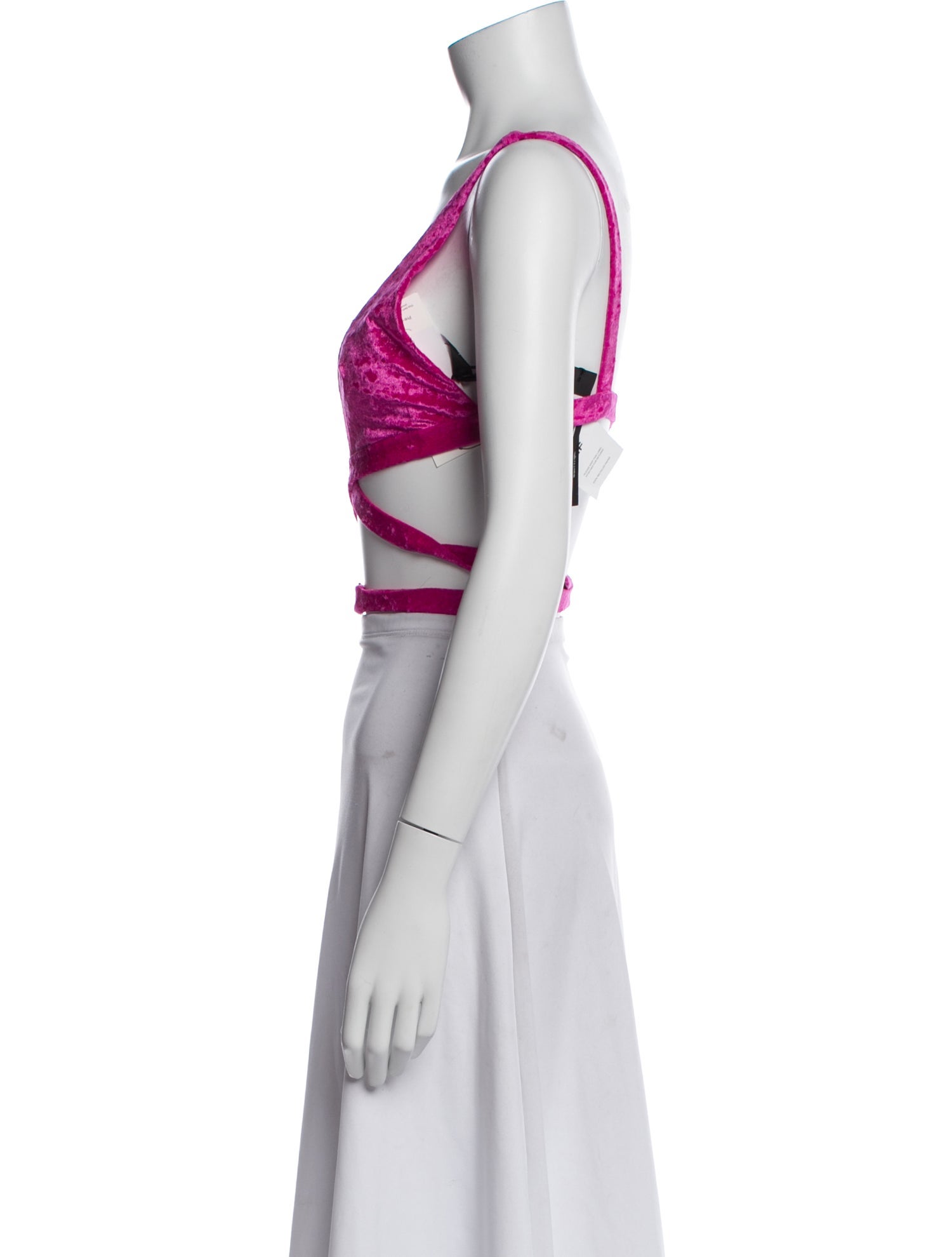 Versace Velvet V-Neck Crop Top