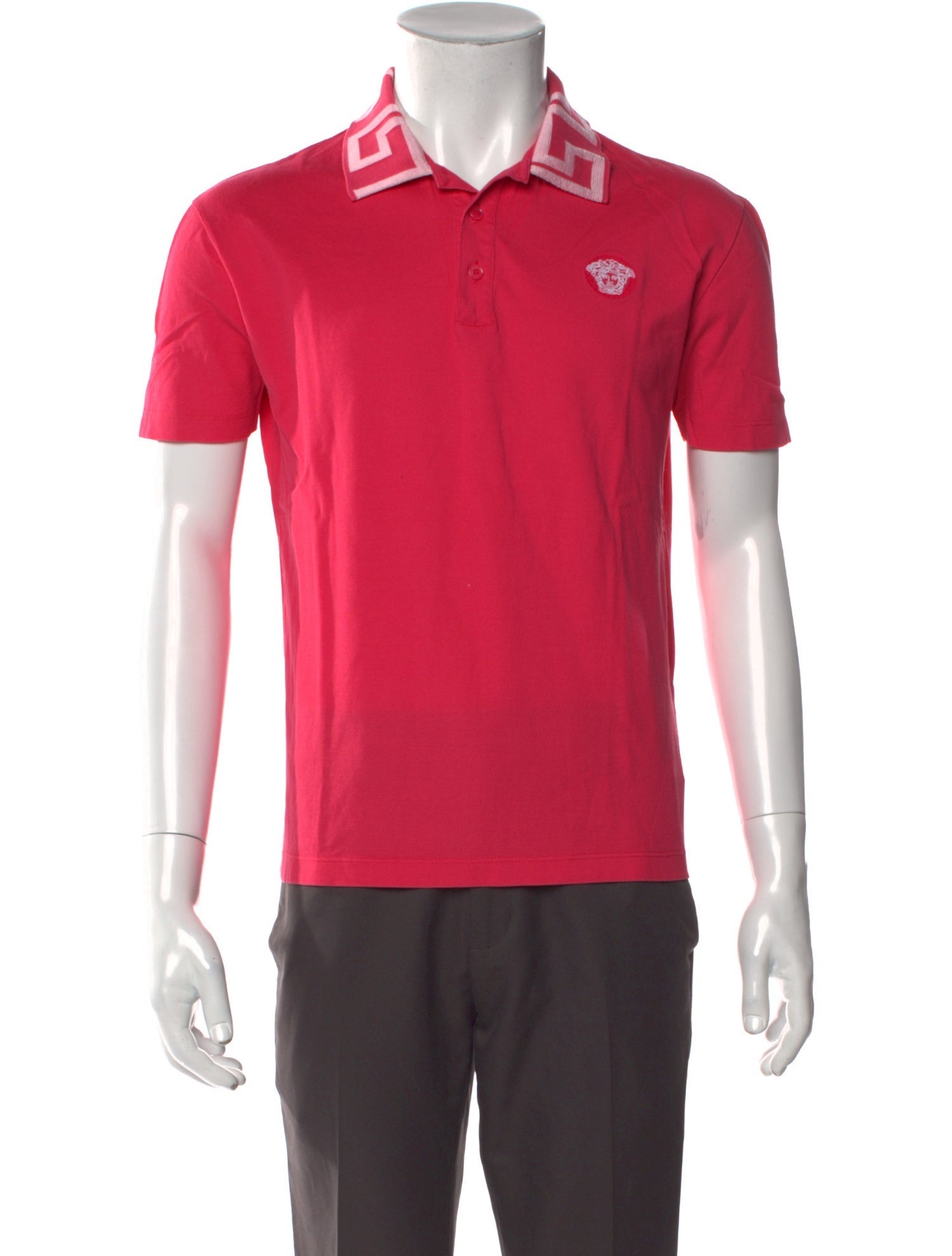 Versace Medusa Insignia Collar Polo Shirt