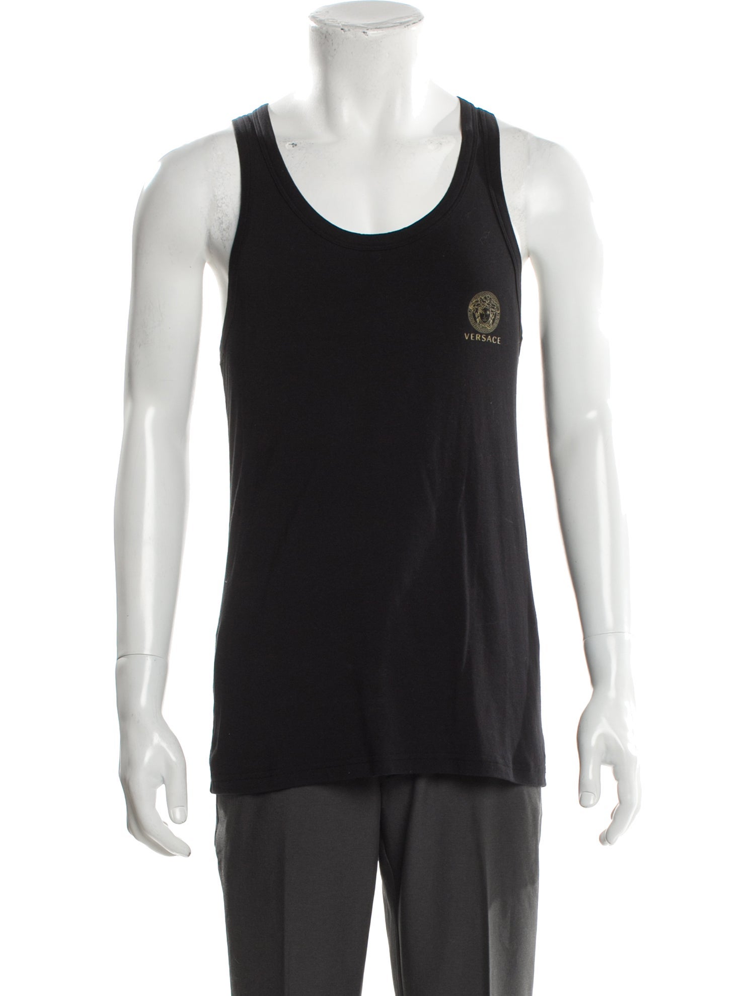 Versace Scoop Neck Sleeveless T-Shirt