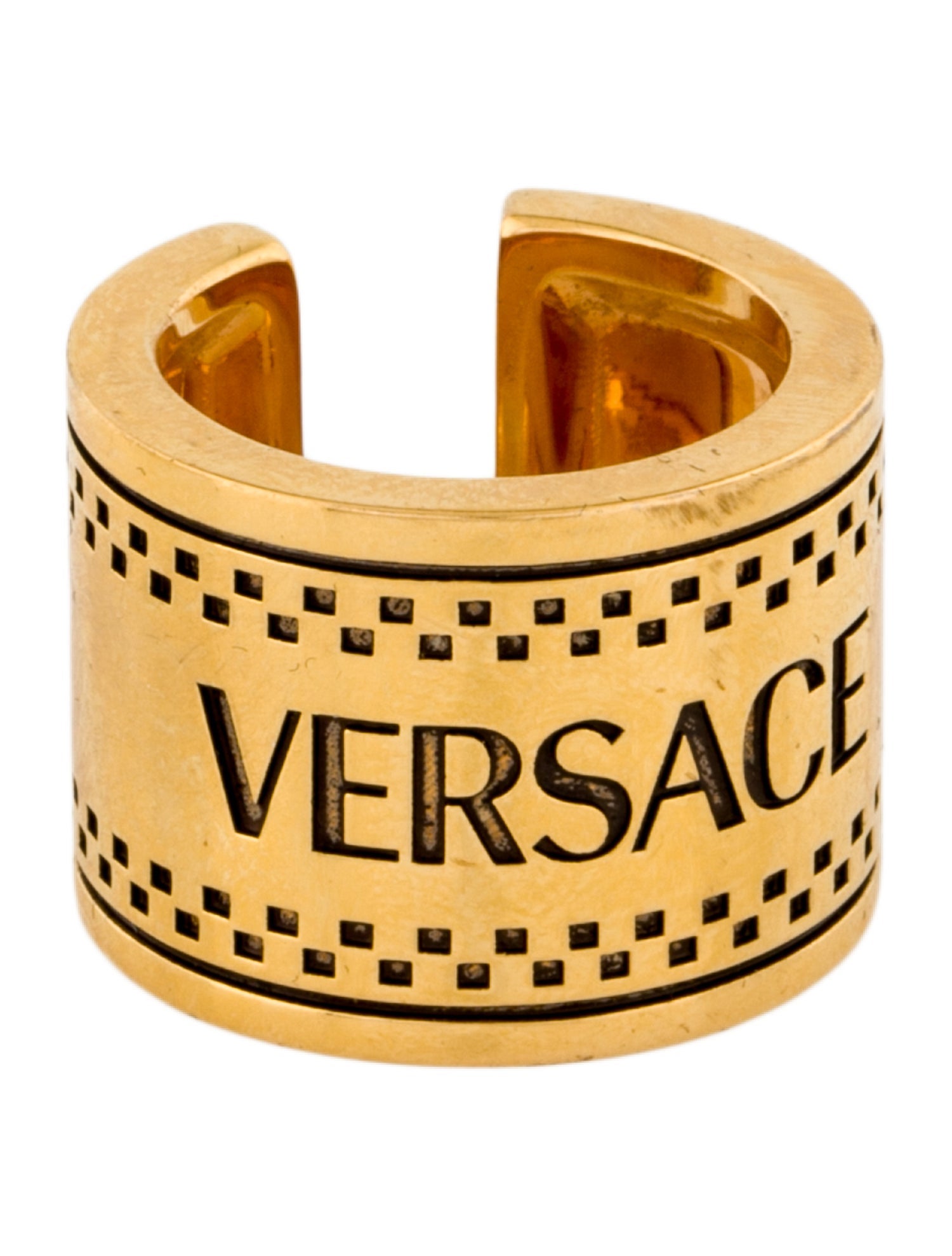 Versace Logo Engraved Band Ring