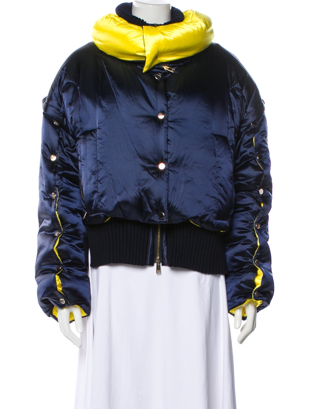 Versace Colorblock Pattern Down Coat - image 1