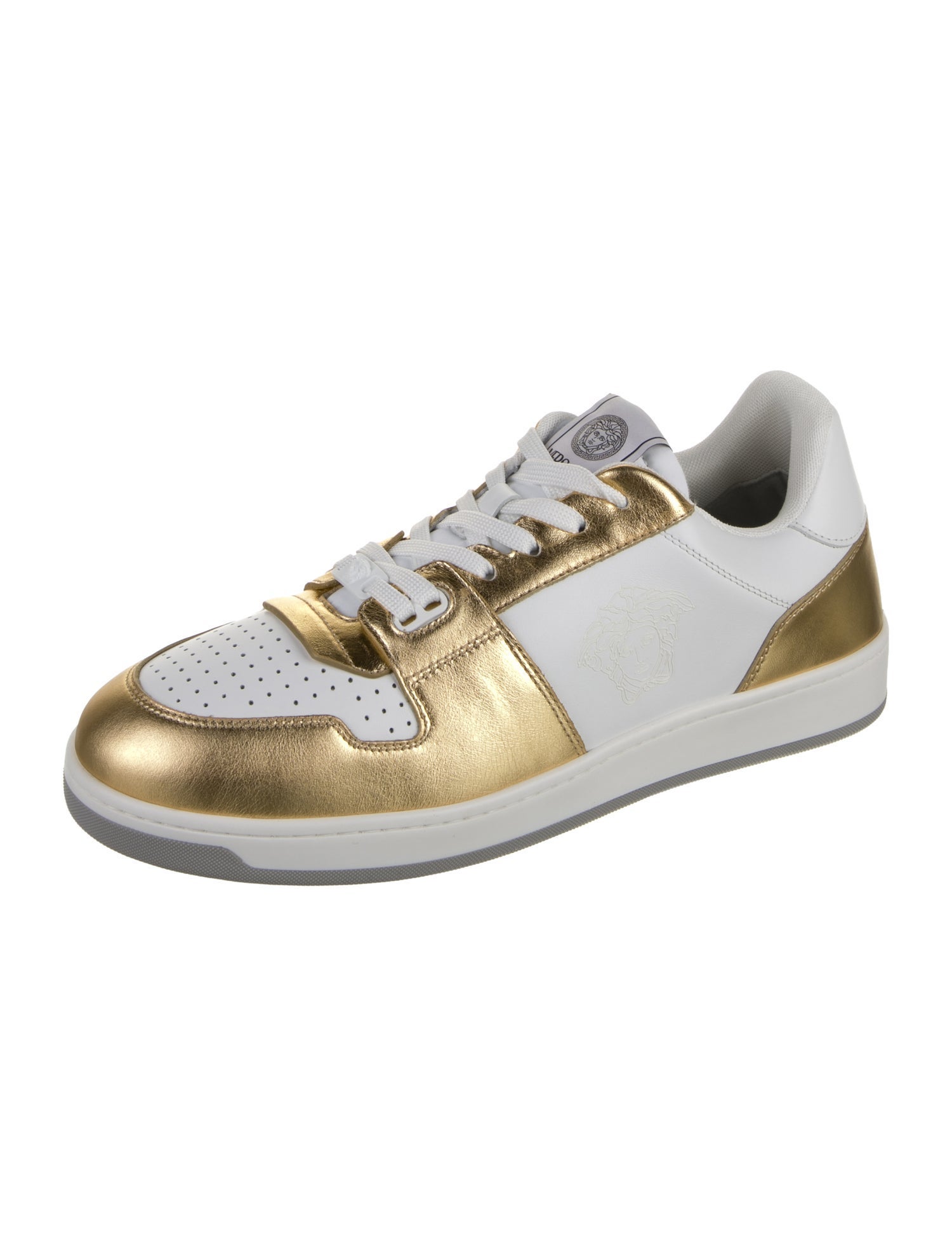 Versace Leather Colorblock Pattern Sneakers