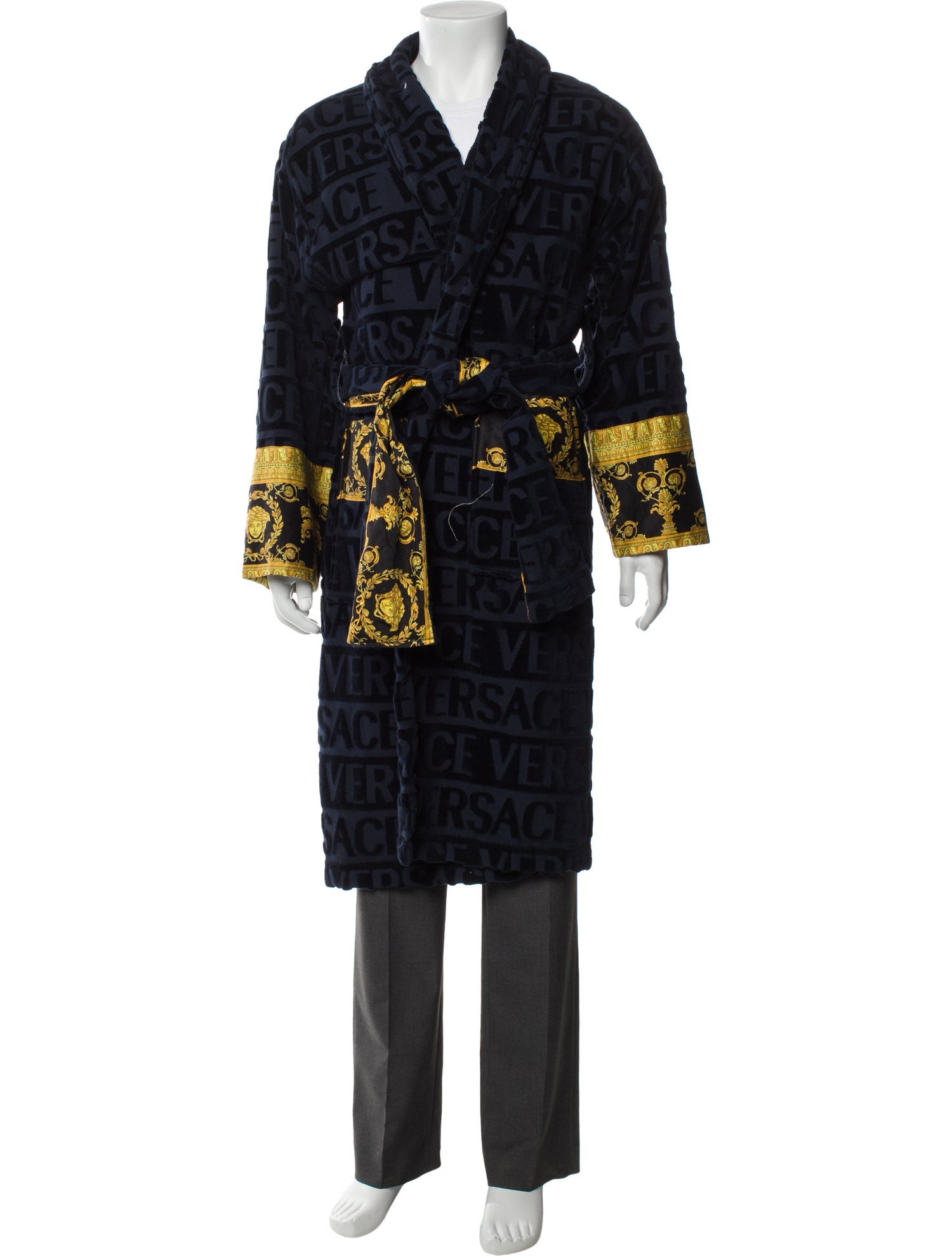 Versace Barocco Print Graphic Print Robe