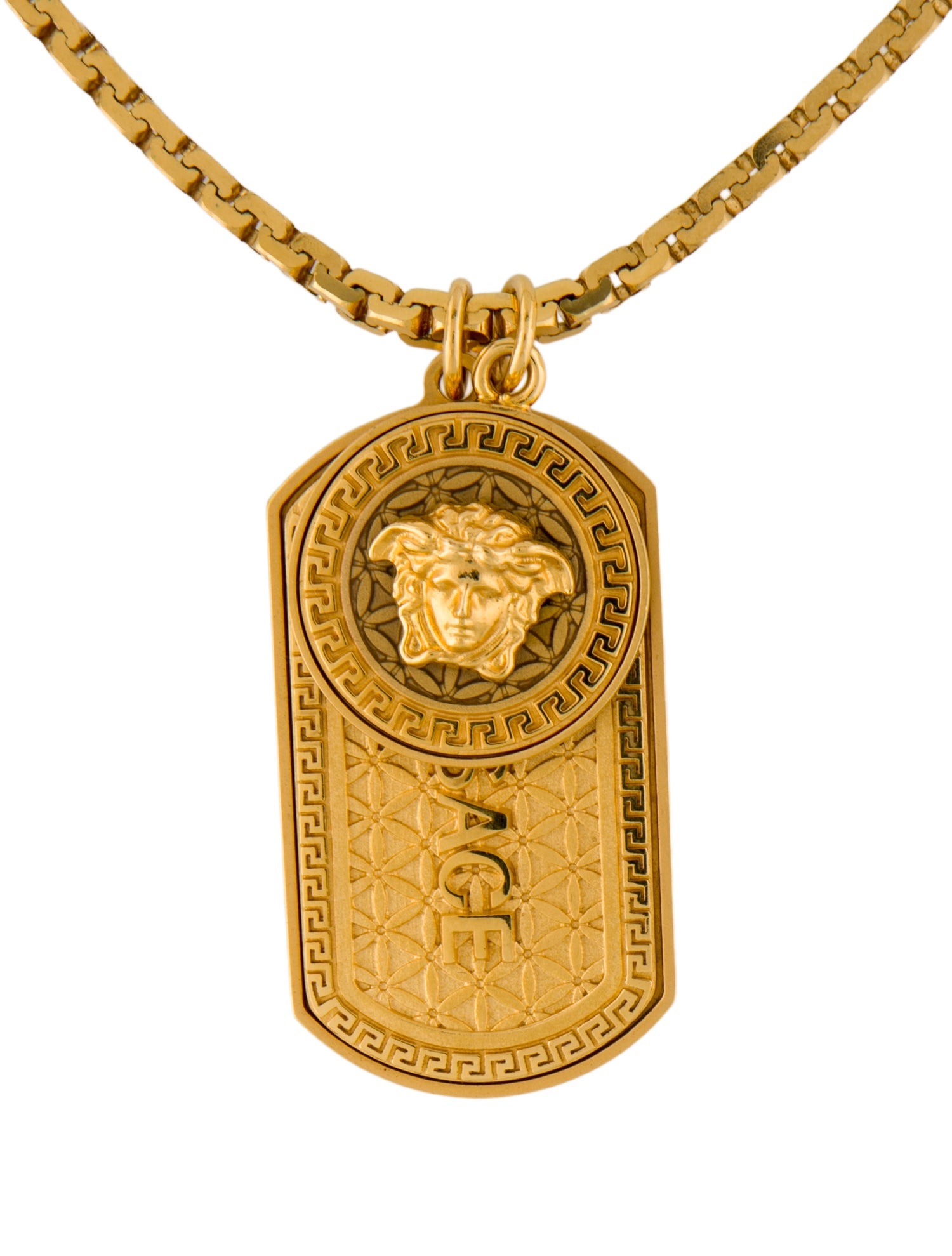Versace Medusa Dog Tag Necklace