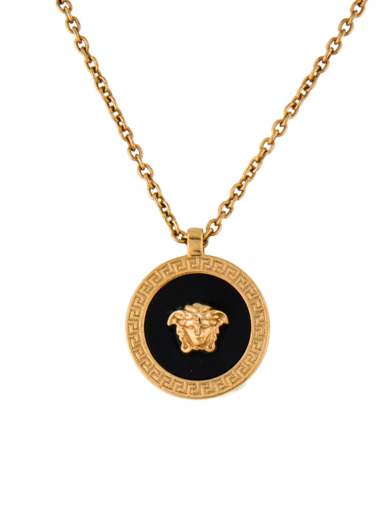 Versace Enamel Medusa Pendant Necklace