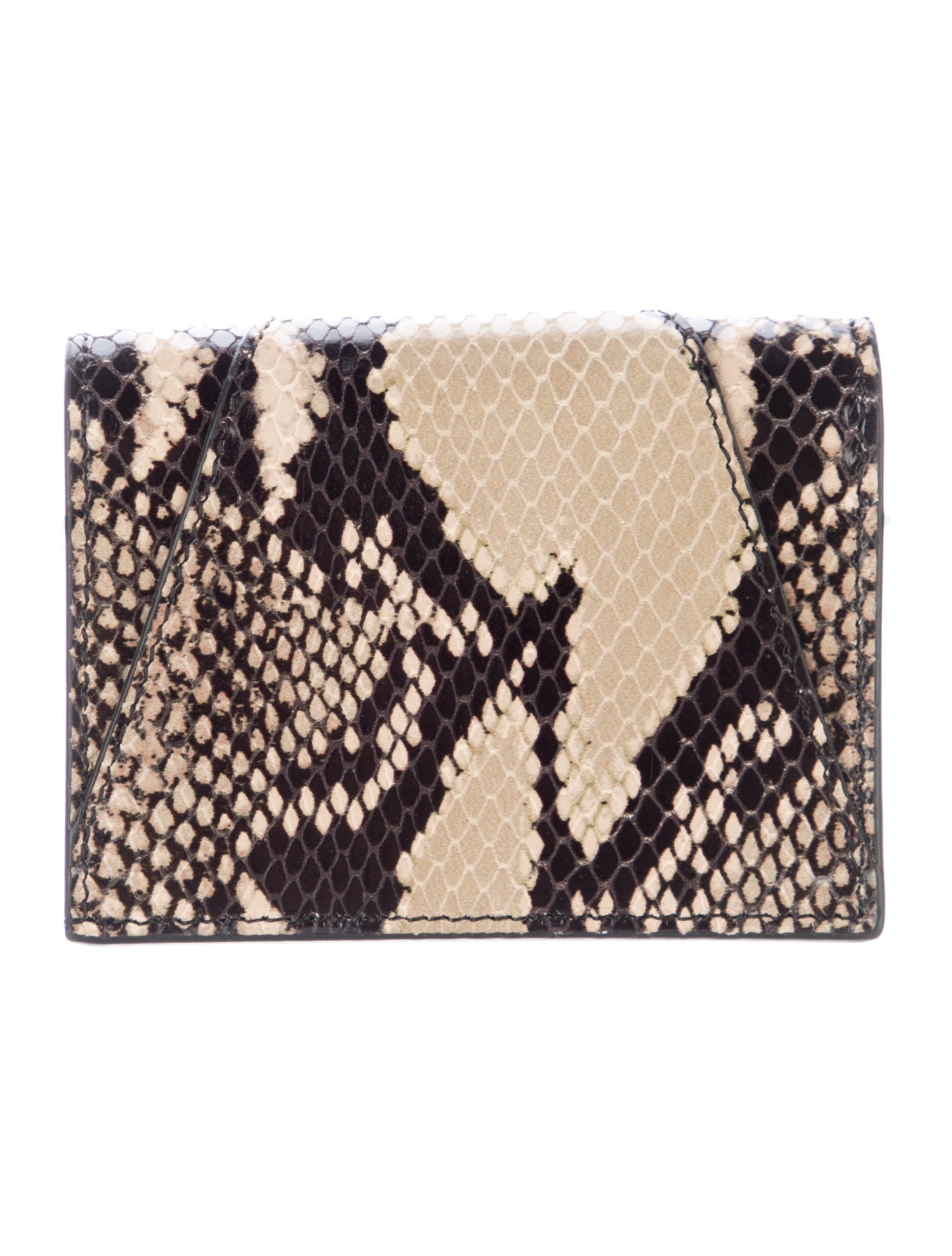 Versace Embossed Leather Animal Print Compact Wallet