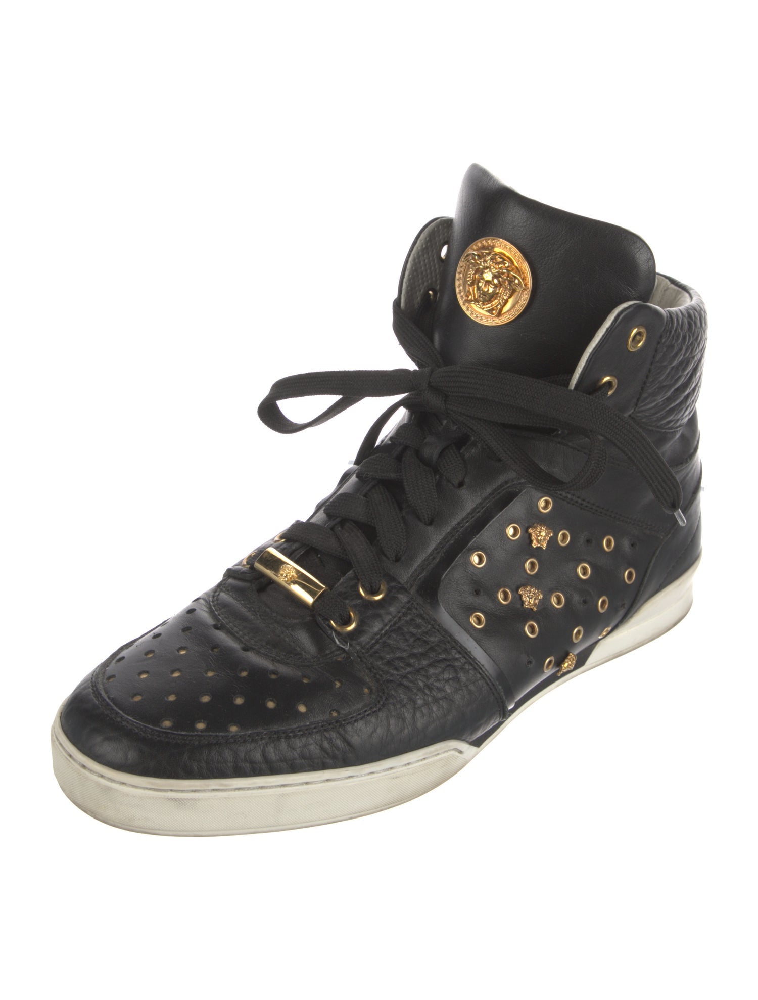 Versace Medusa Insignia Leather Sneakers