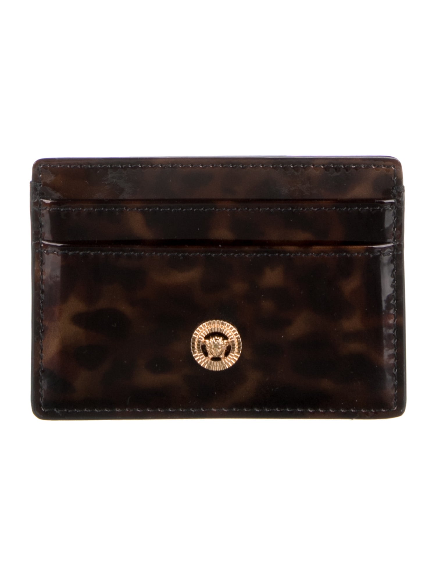 Versace Patent Leather Printed Card Holder