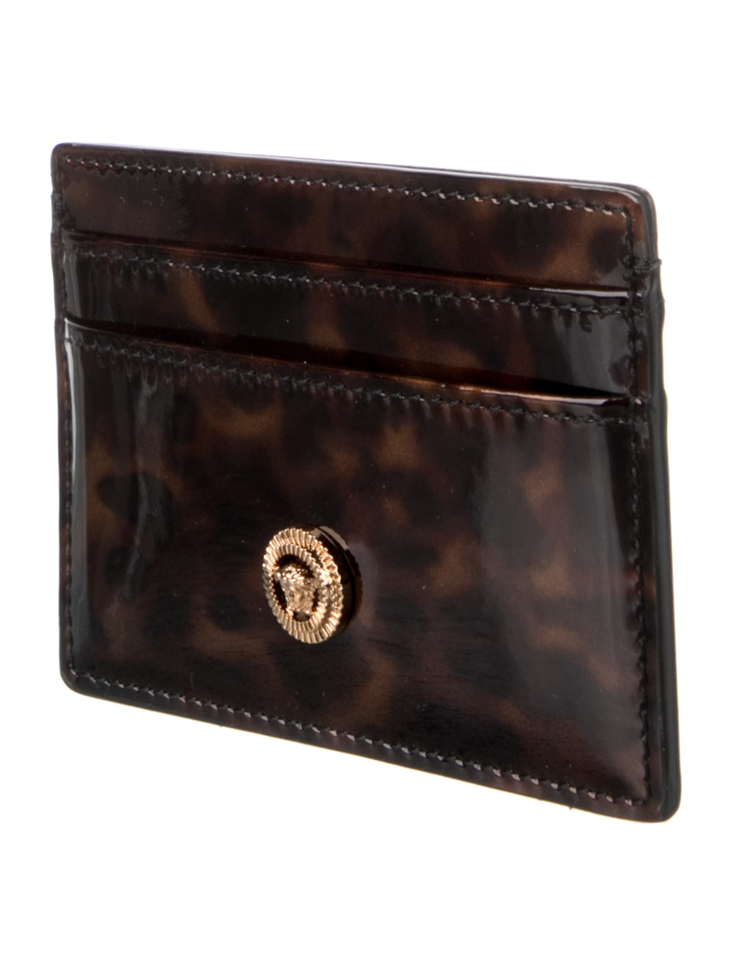 Versace Patent Leather Printed Card Holder