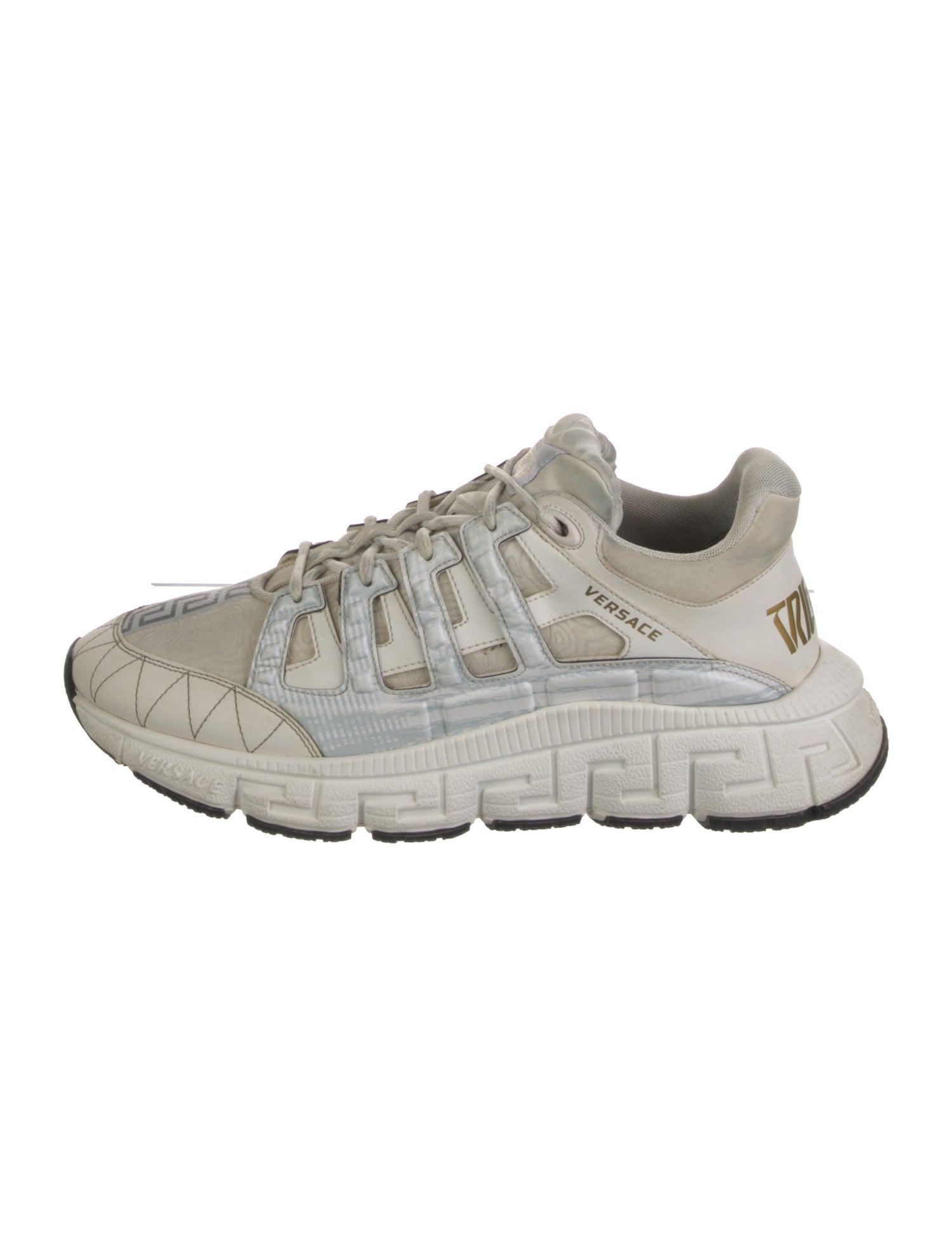 Versace Leather Printed Athletic Sneakers