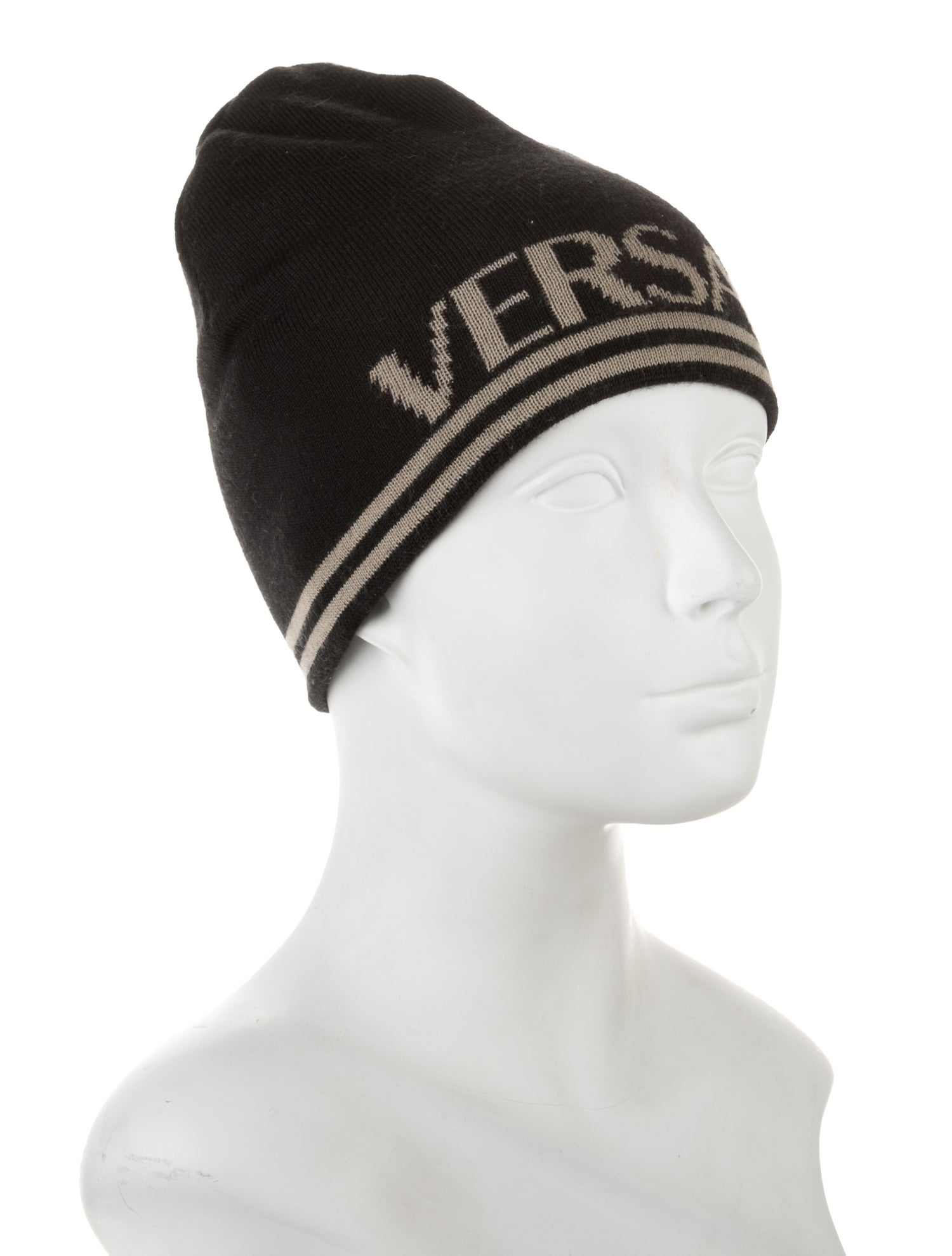 Versace Black Wool Beanie