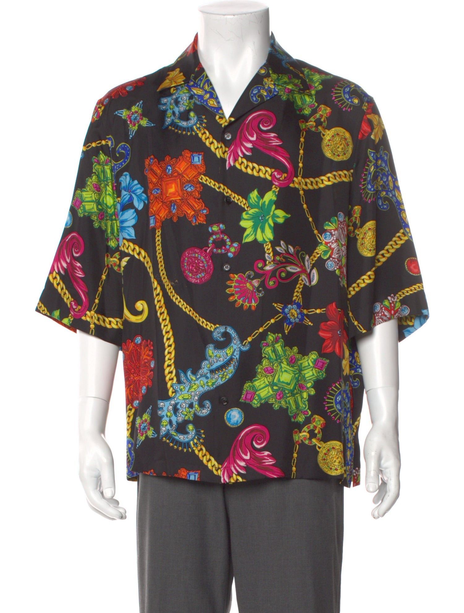Versace Silk Floral Print Shirt