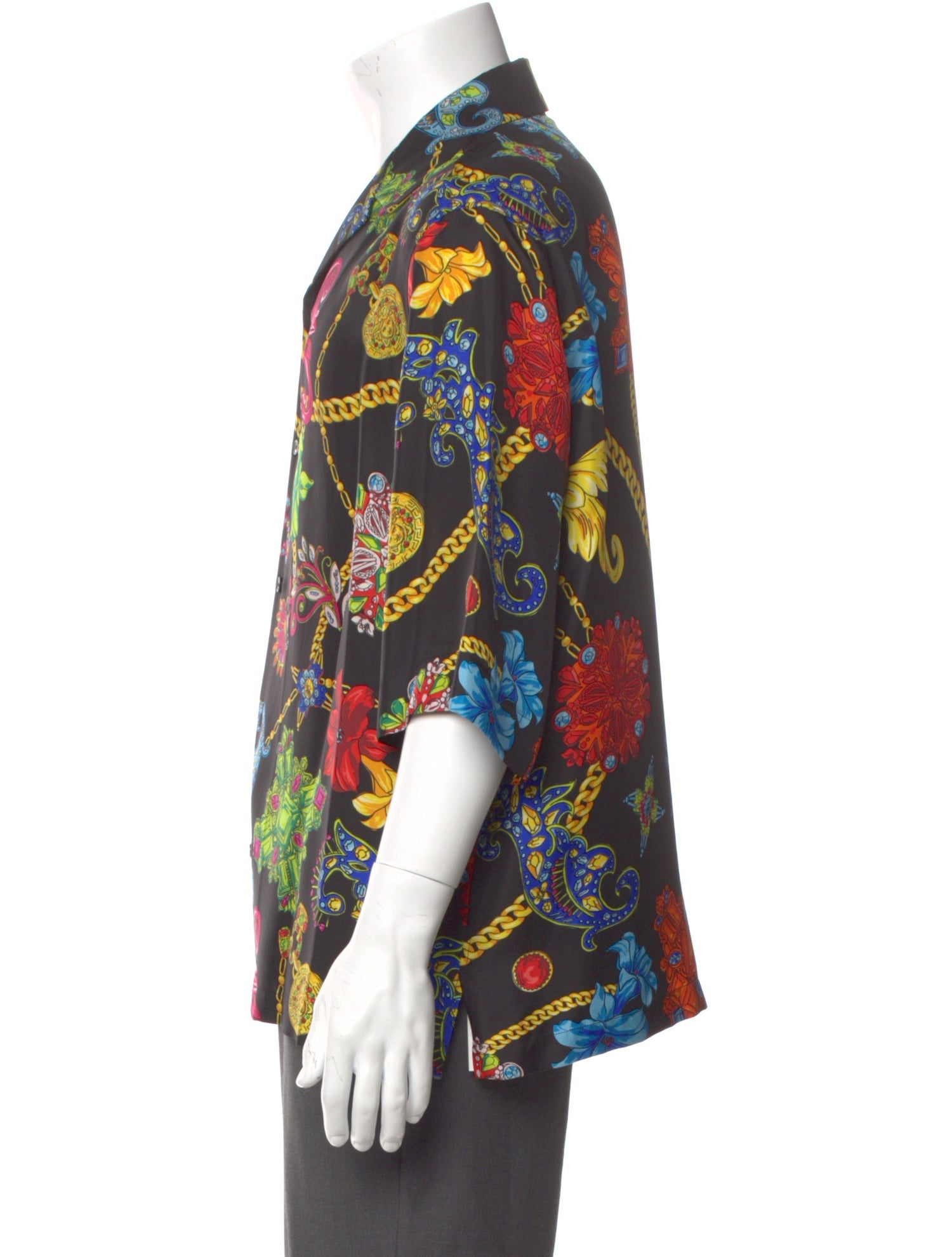 Versace Silk Floral Print Shirt