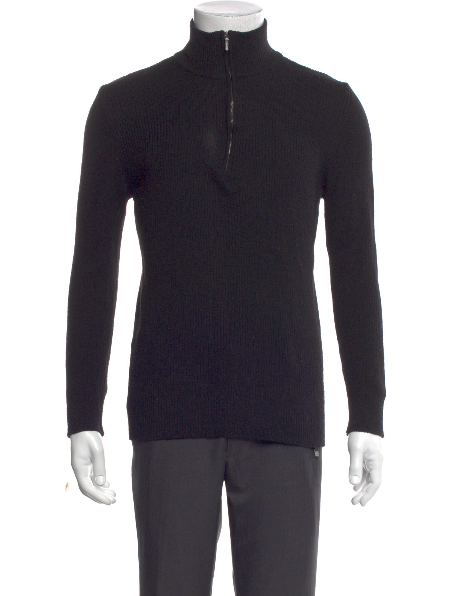 Versace Virgin Wool Turtleneck Polo Sweater