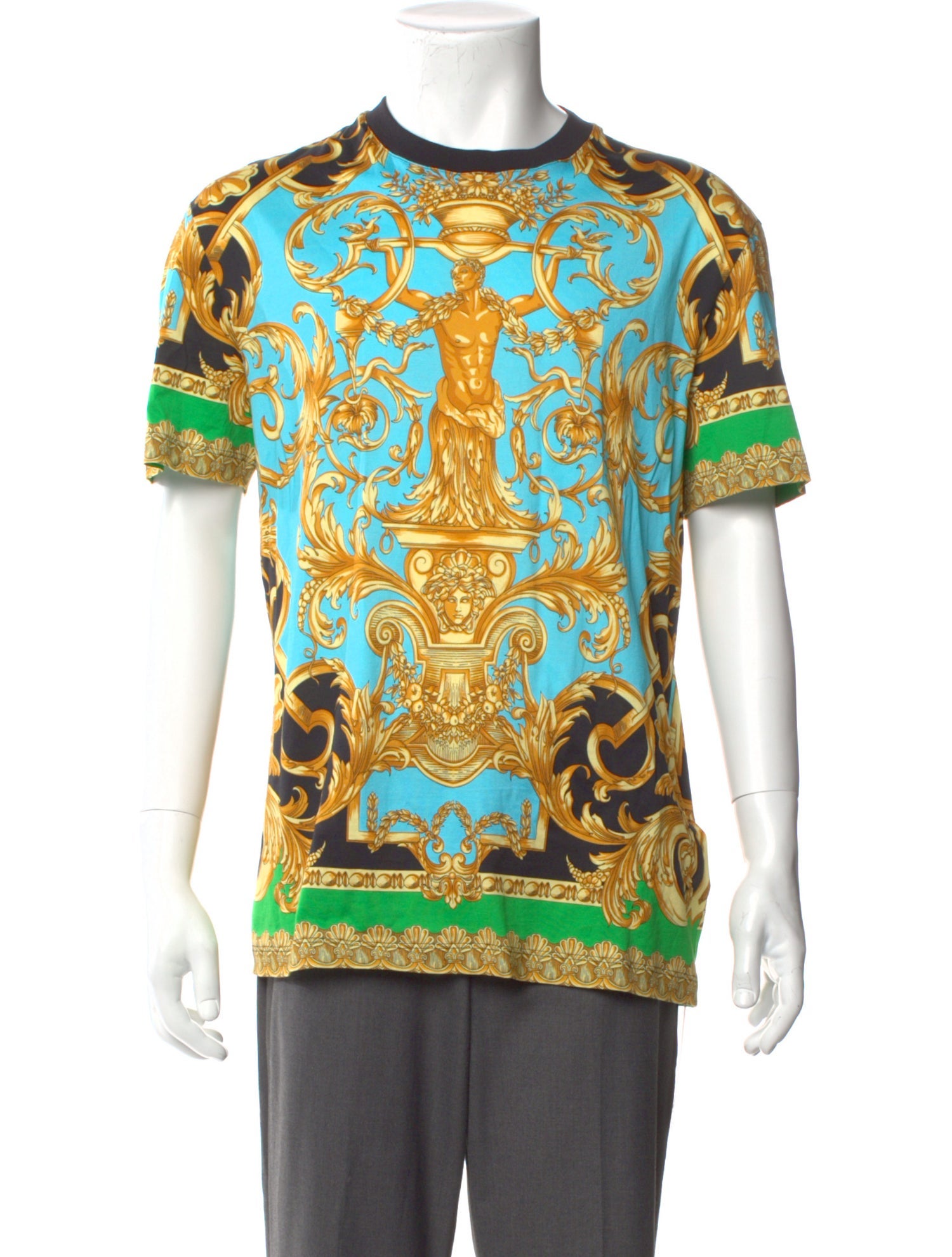 Versace Printed Crew Neck T-Shirt