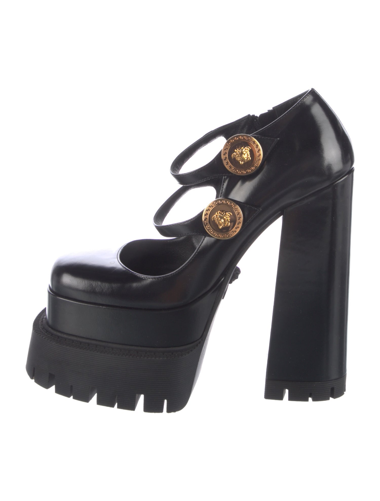Versace Medusa Insignia Leather Pumps