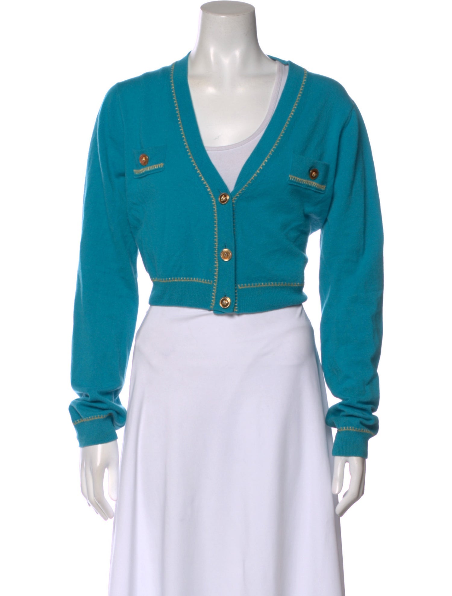Versace Cashmere Open Front Sweater