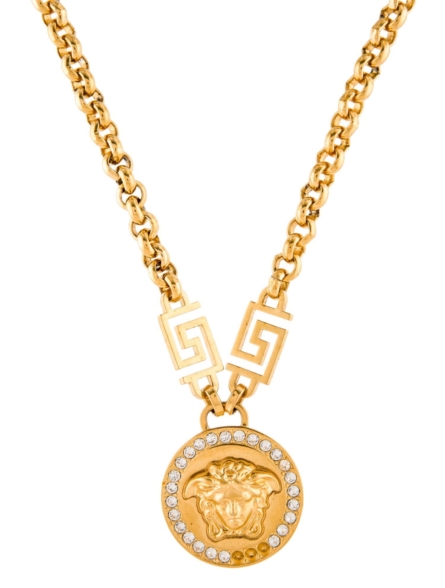 Versace Crystal La Medusa Pendant Necklace