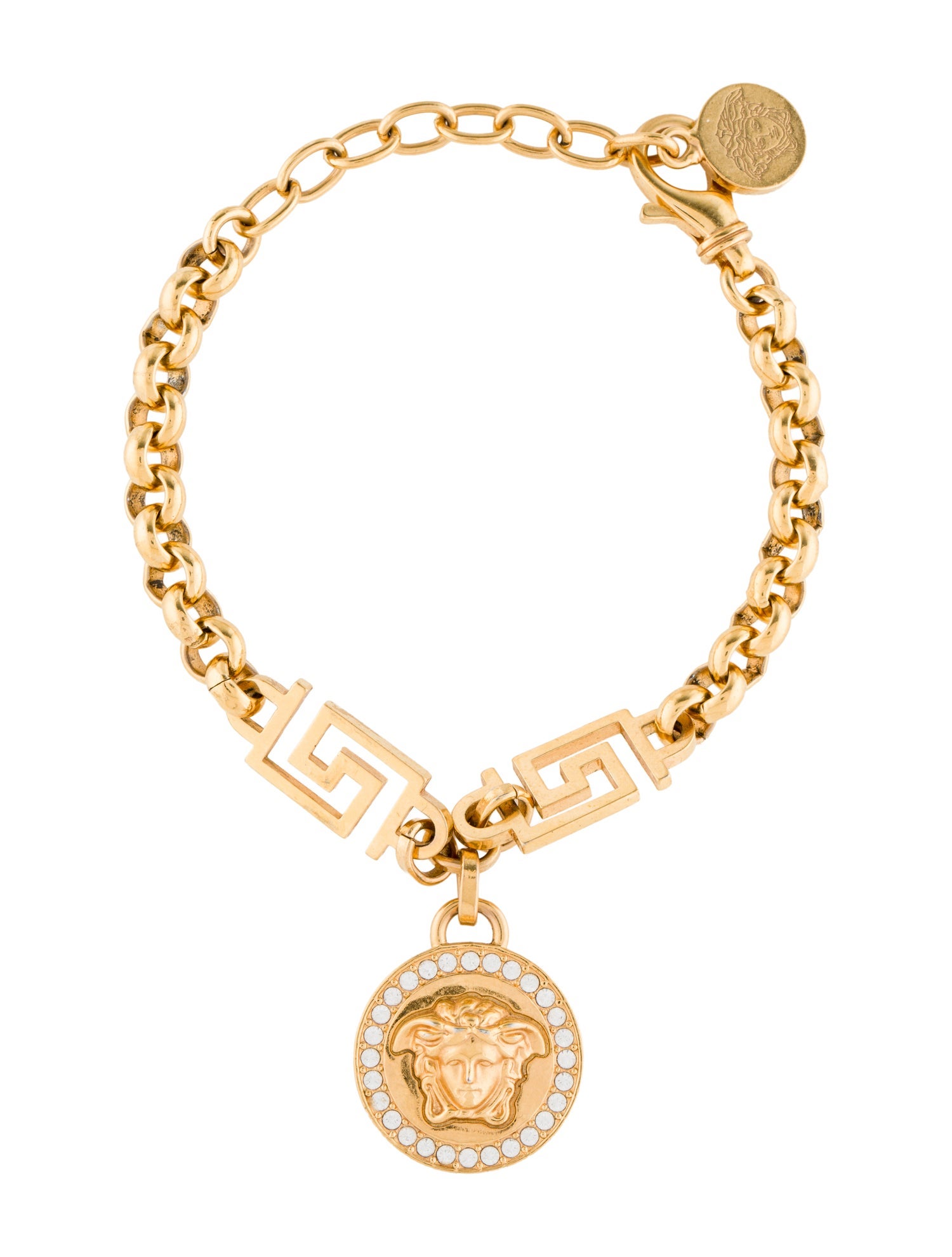 Versace Crystal La Medusa Charm Bracelet