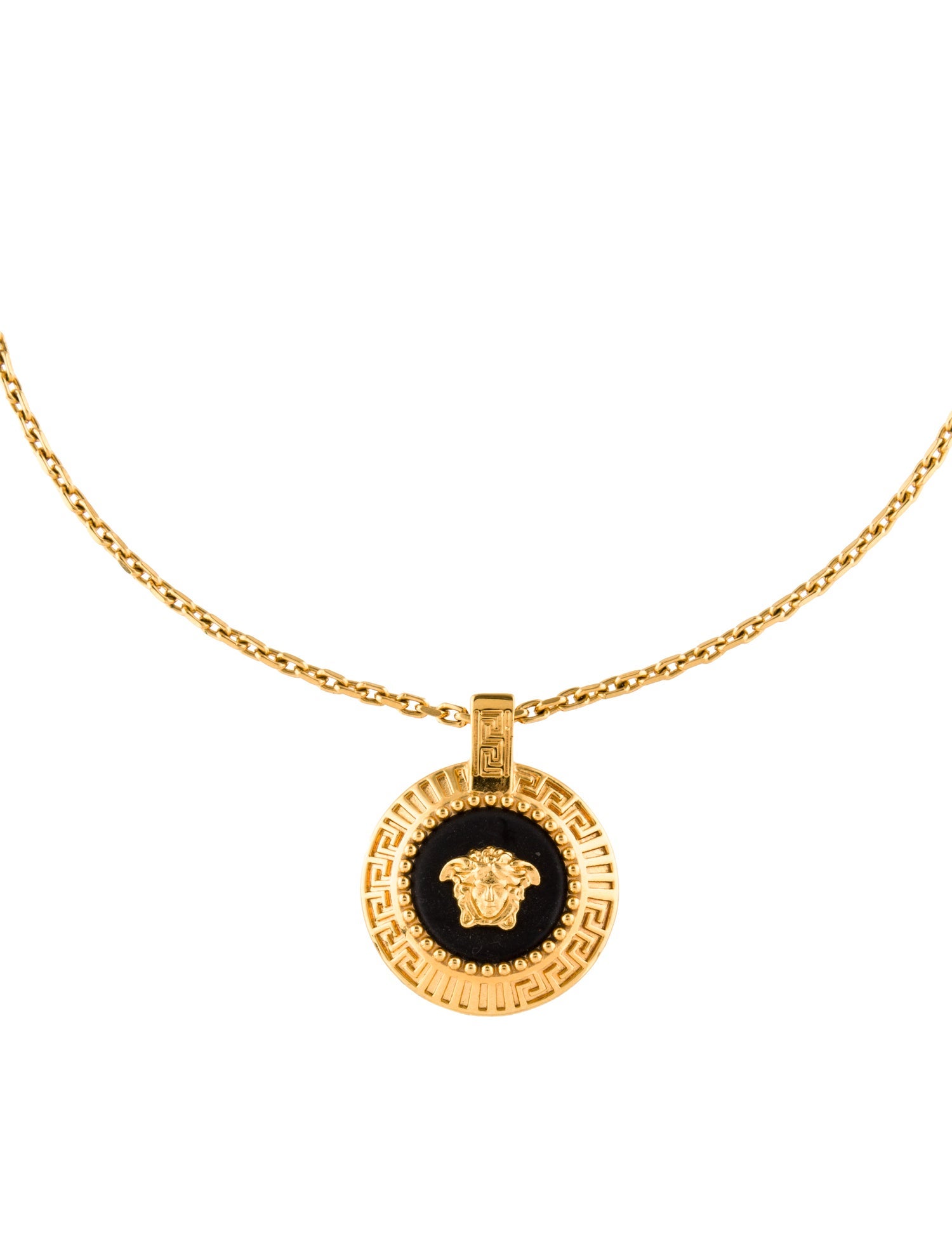 Versace Enamel Medusa Pendant Necklace